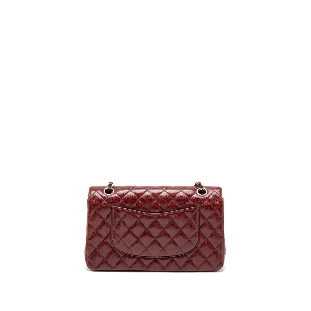 chanel-medium-classic-double-flap-bag-caviar-dark-red-shw