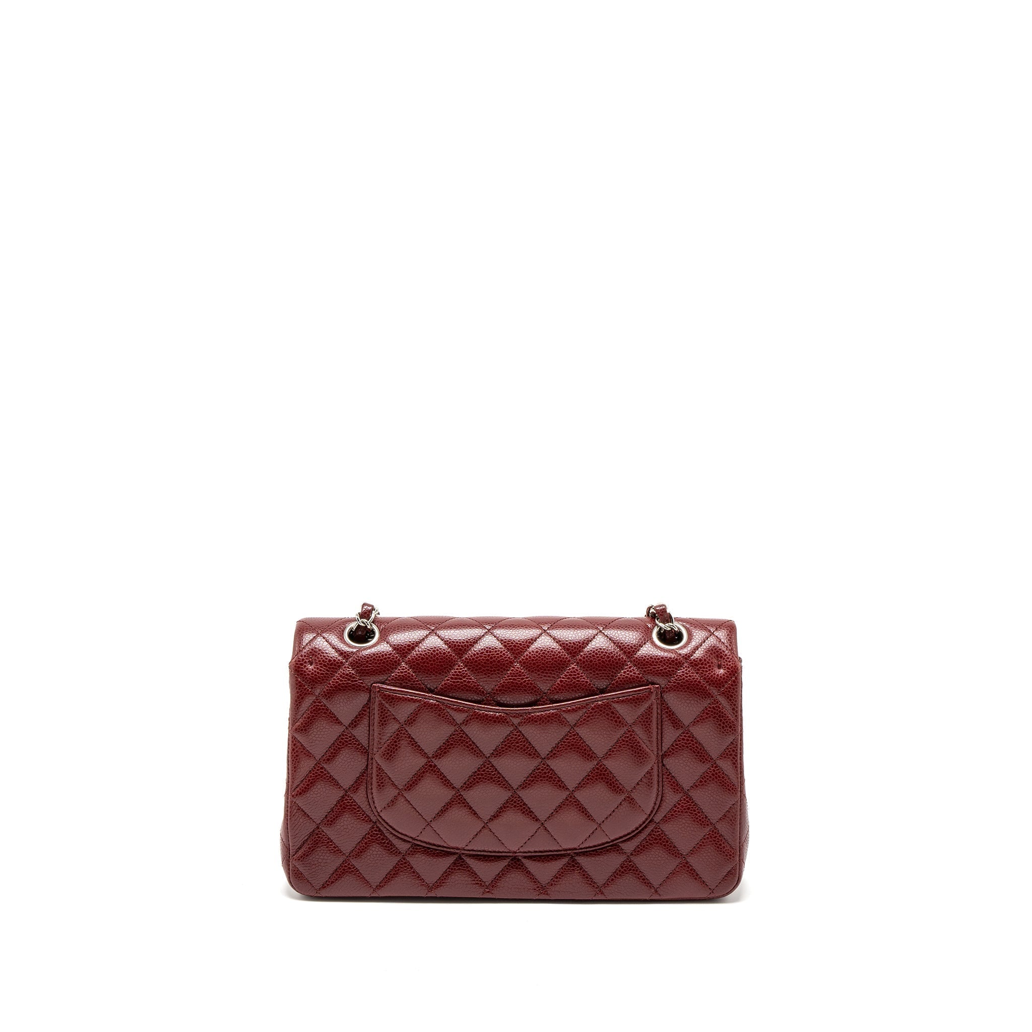chanel-medium-classic-double-flap-bag-caviar-dark-red-shw