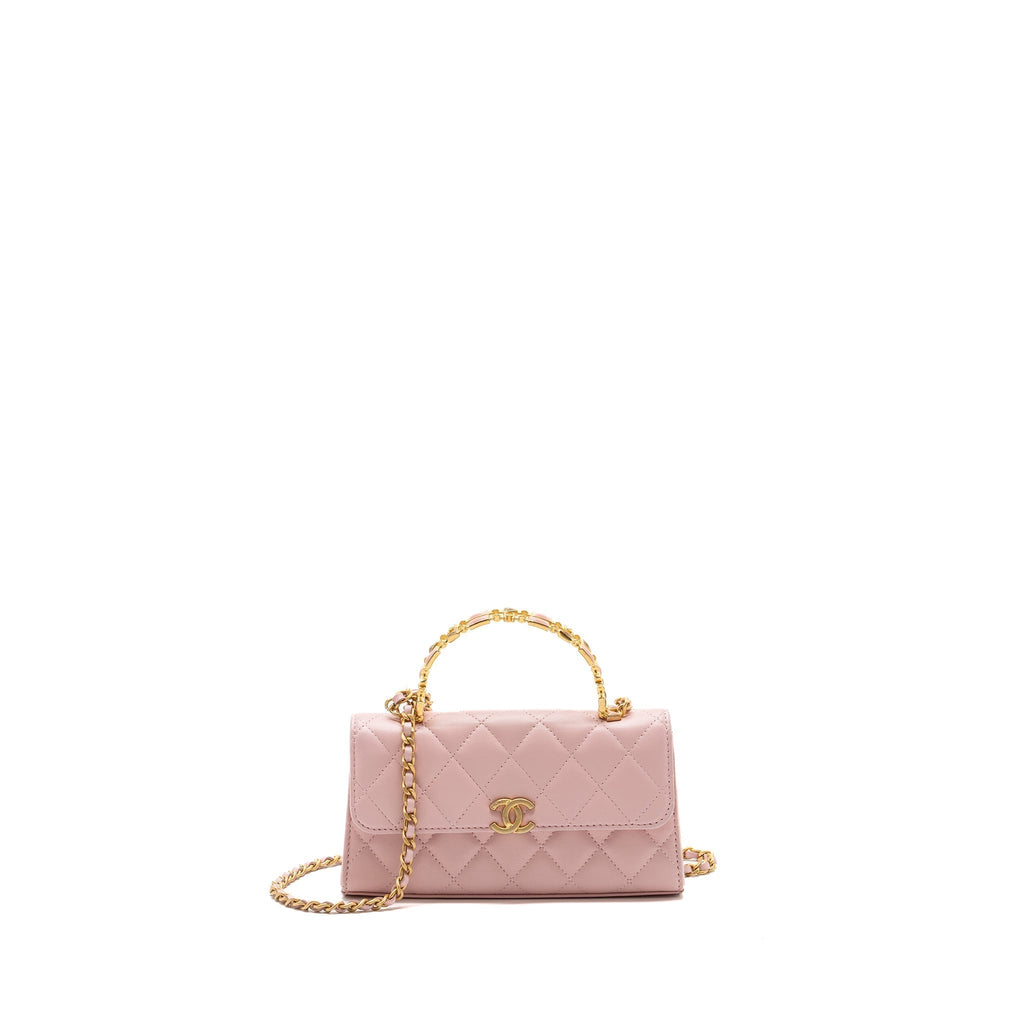 chanel-22b-flap-bag-with-enamel-top-handle-lambskin-light-pink-ghw