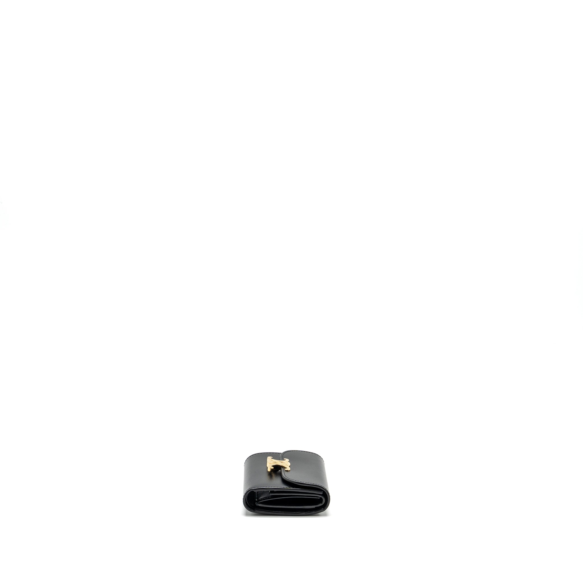 celine-small-triomphe-flap-wallet-shiny-calfskin-black-ghw