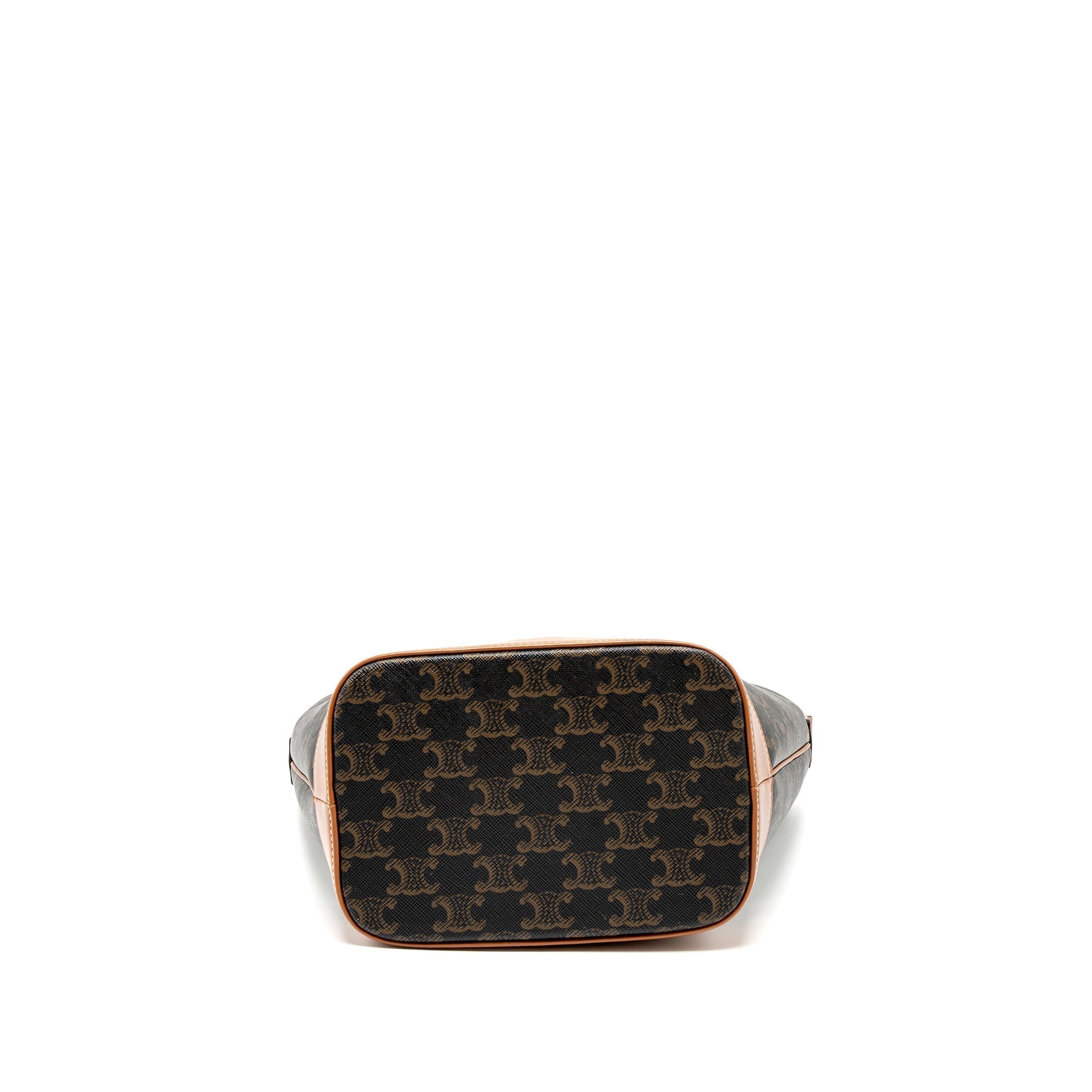 celine-small-bucket-bag-triomphe-canvas-calfskin-tan-ghw
