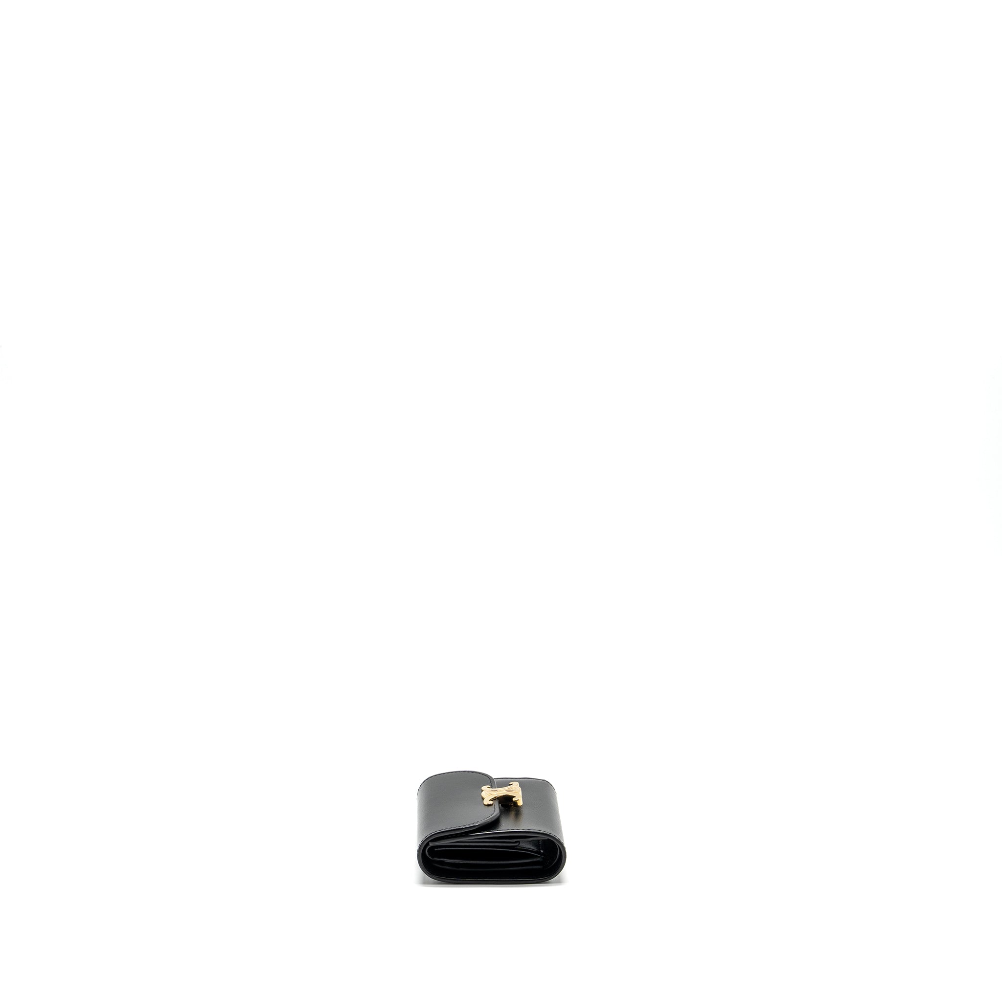 celine-small-triomphe-flap-wallet-shiny-calfskin-black-ghw