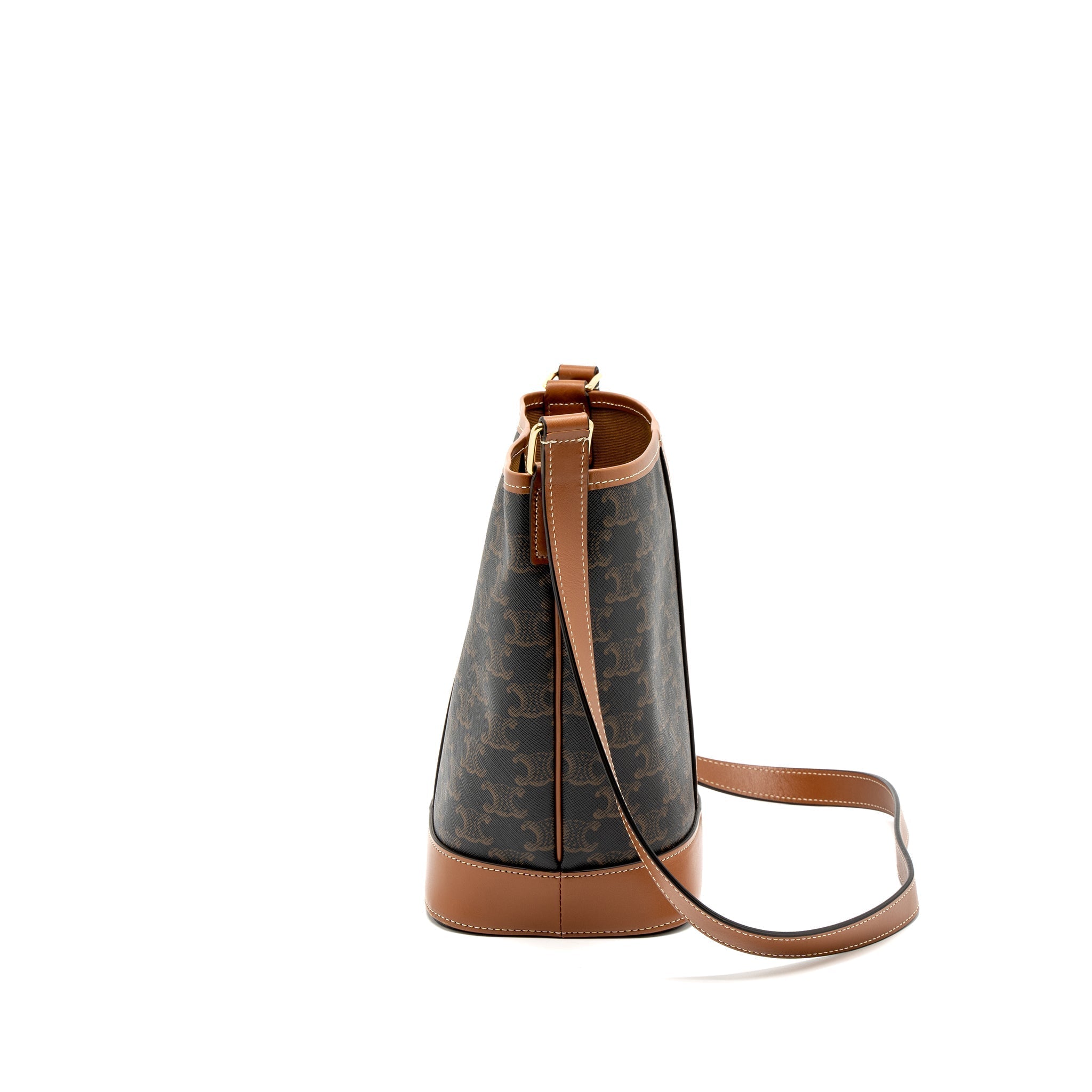 celine-small-bucket-bag-triomphe-canvas-calfskin-tan-ghw