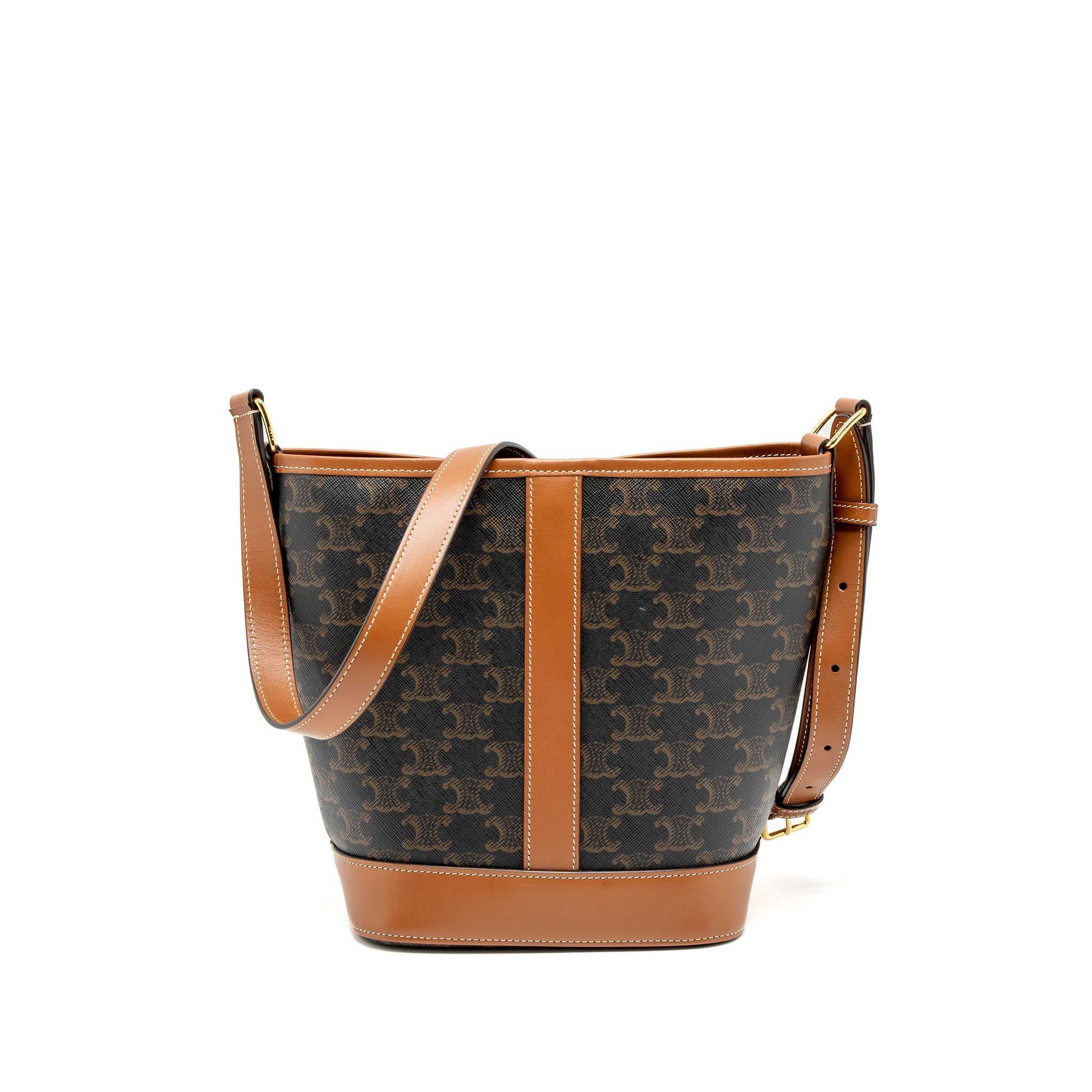 celine-small-bucket-bag-triomphe-canvas-calfskin-tan-ghw