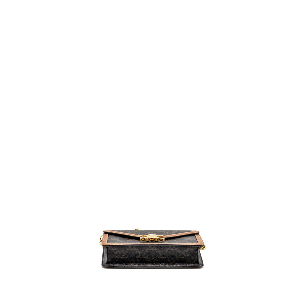 celine-wallet-on-chain-margo-triomphe-canvas-calfskin-tan-ghw
