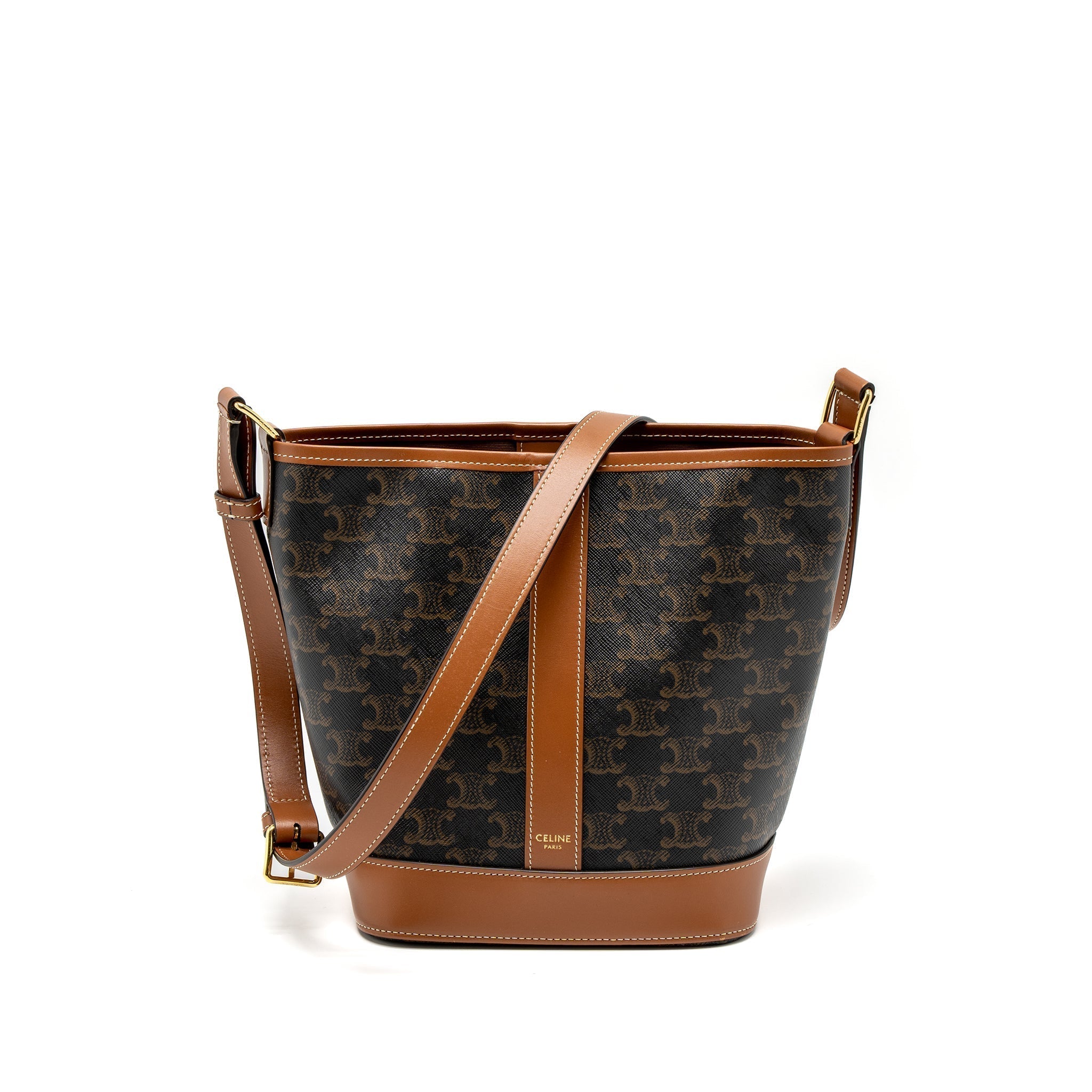 celine-small-bucket-bag-triomphe-canvas-calfskin-tan-ghw