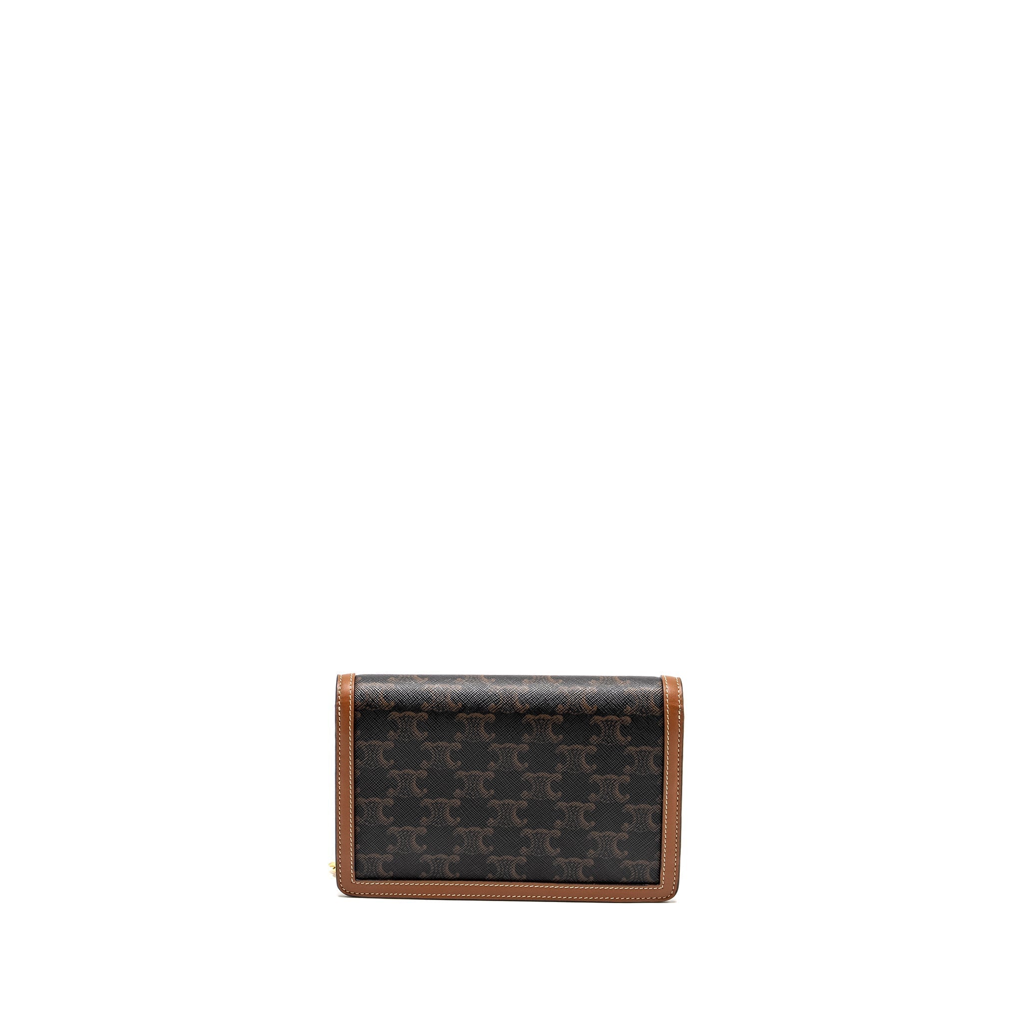 celine-wallet-on-chain-margo-triomphe-canvas-calfskin-tan-ghw