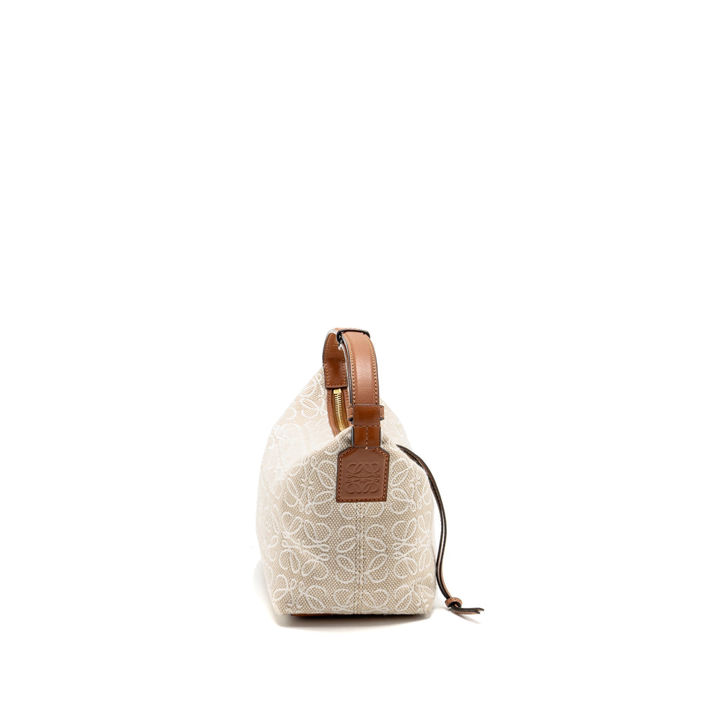 loewe-small-cubi-bag-anagram-jacquard-calfskin-beige-brown-ghw-1