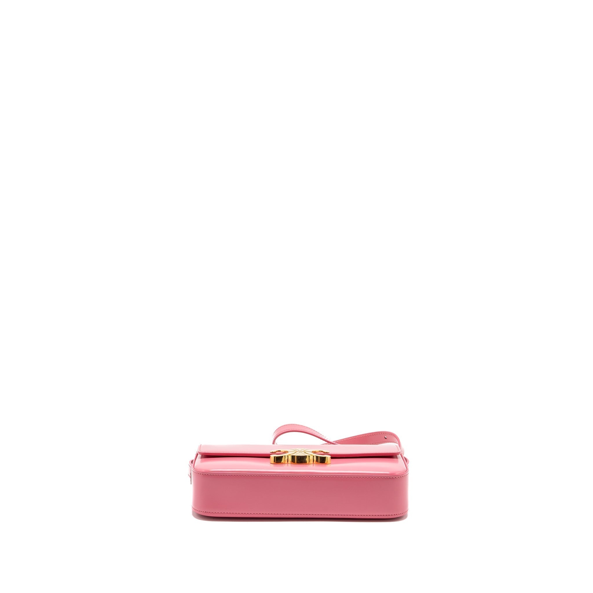 celine-triomphe-shoulder-bag-shiny-calfskin-flamingo-ghw