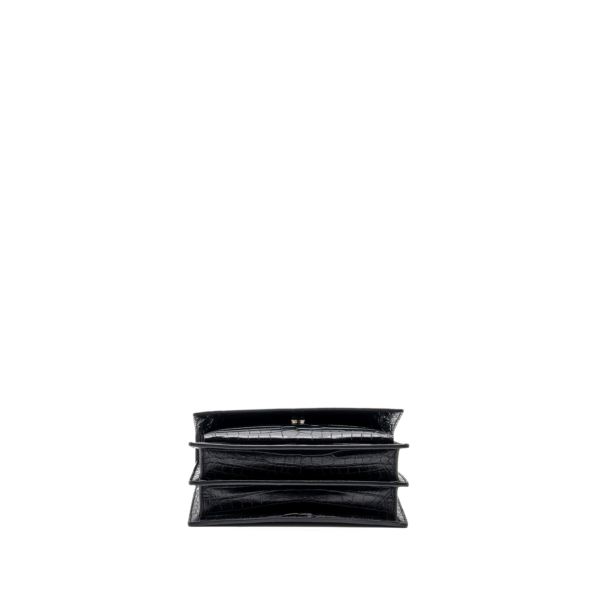 saint-laurent-sunset-bag-crocodile-embossed-black-shw