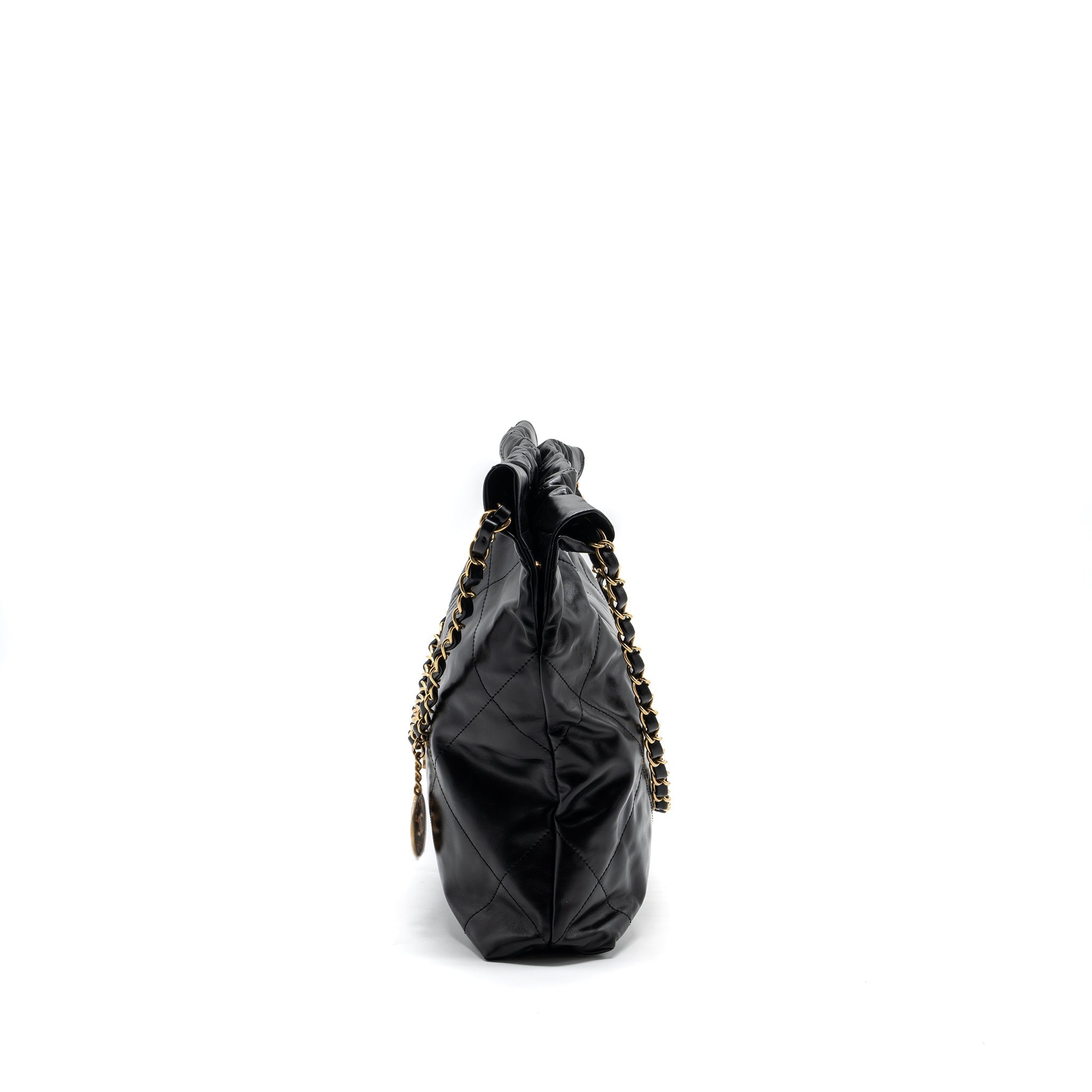chanel-small-22-bag-gold-letter-shiny-calfskin-black-brushed-ghwmicrochip