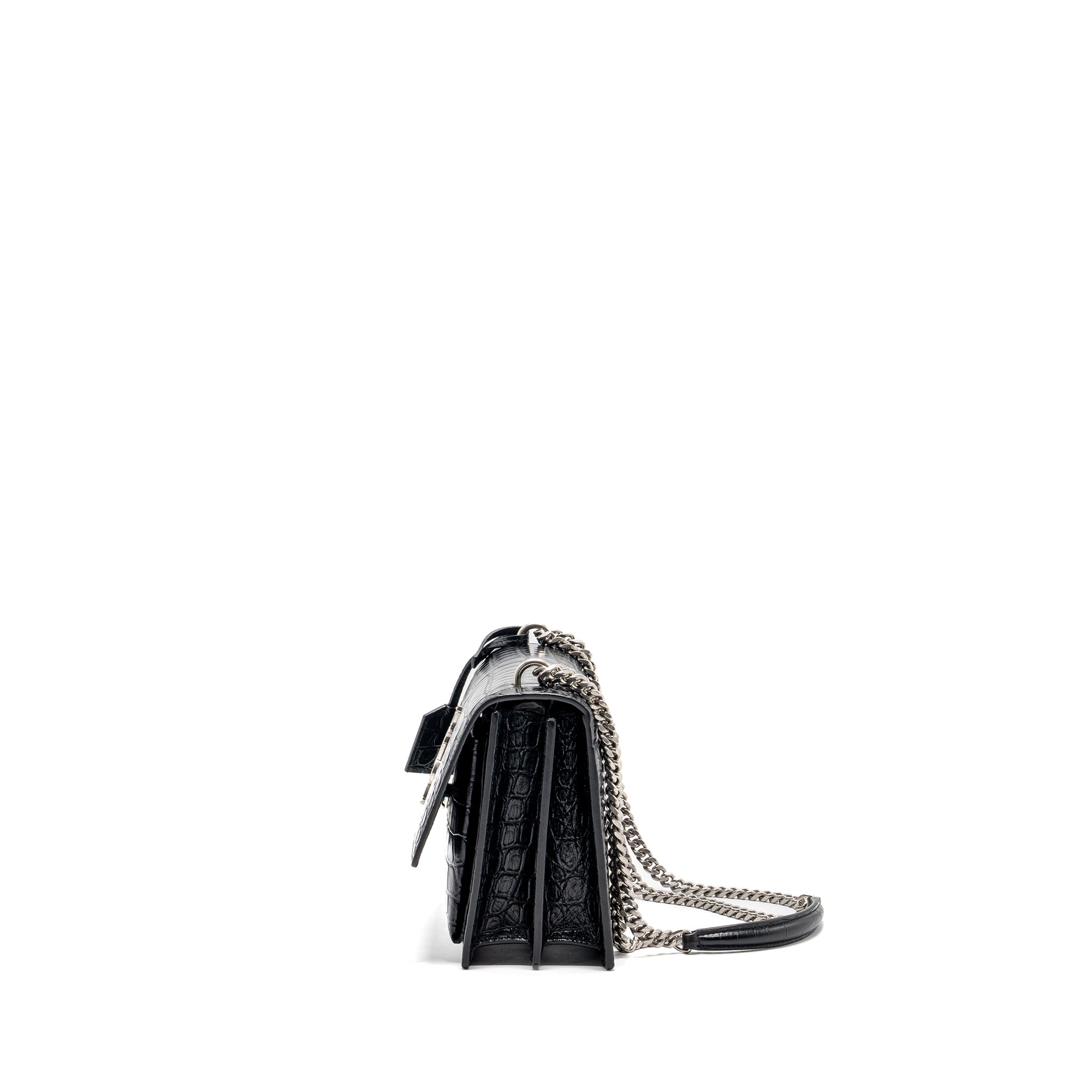 saint-laurent-sunset-bag-crocodile-embossed-black-shw