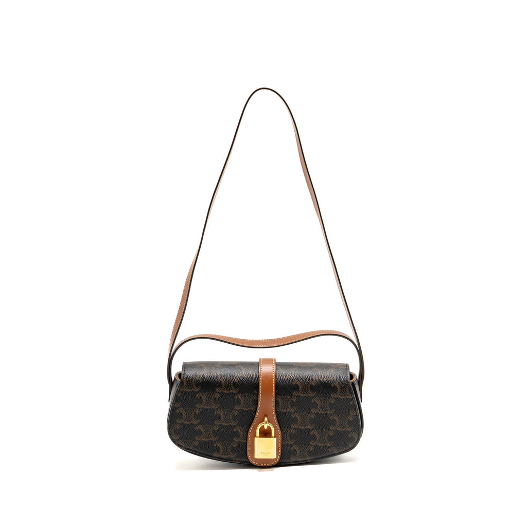 celine-clutch-on-strap-tabou-triomphe-canvas-calfskin-tan-ghw-1