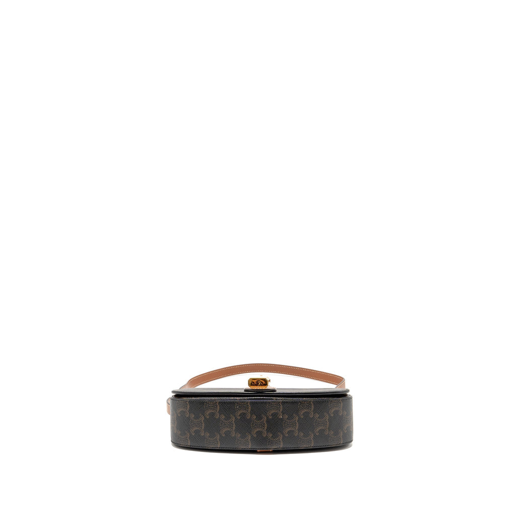 celine-clutch-on-strap-tabou-triomphe-canvas-calfskin-tan-ghw-1