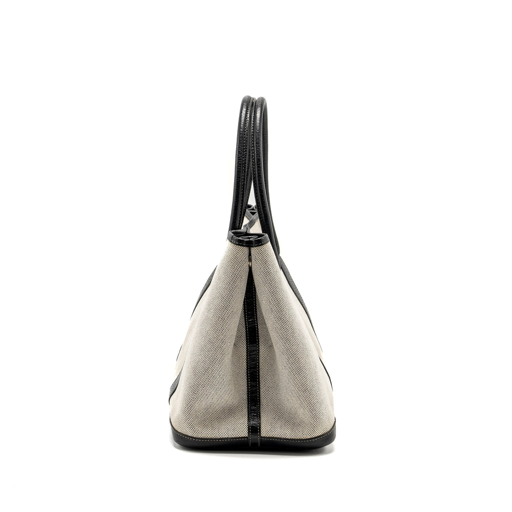 hermes-vintage-garden-party-36-canvas-negonda-black-ecru