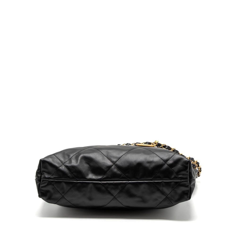chanel-small-22-bag-white-letter-calfskin-black-brushed-ghw-microchip