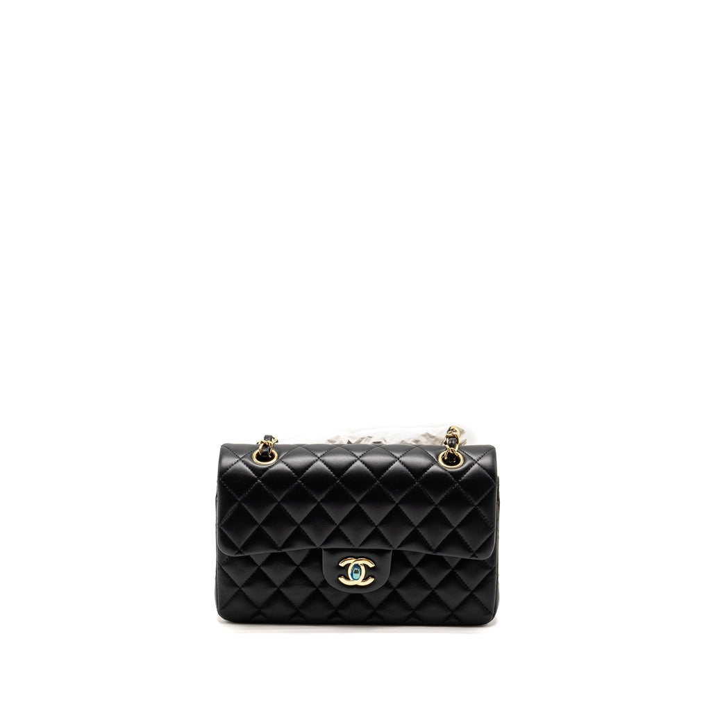 chanel-small-classic-double-flap-bag-lambskin-black-ghwmicrochip-copy