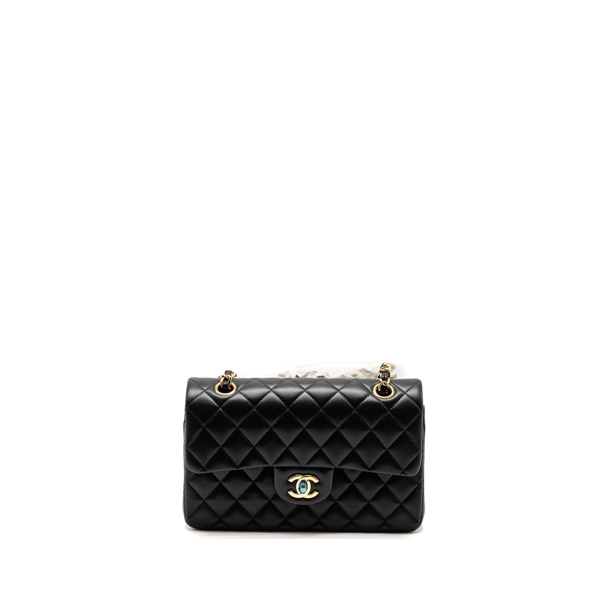 chanel-small-classic-double-flap-bag-lambskin-black-ghwmicrochip-copy
