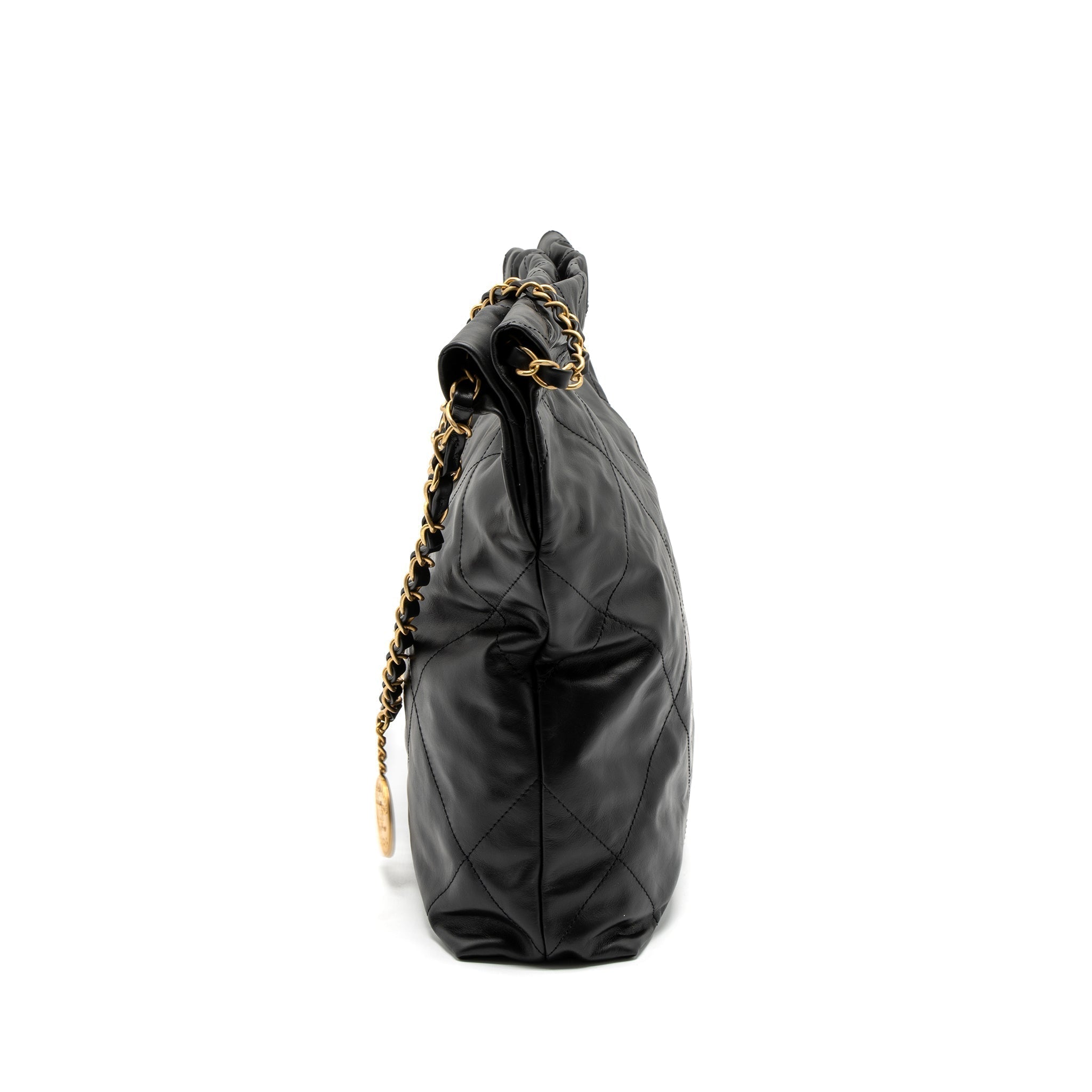 chanel-small-22-bag-white-letter-calfskin-black-brushed-ghw-microchip