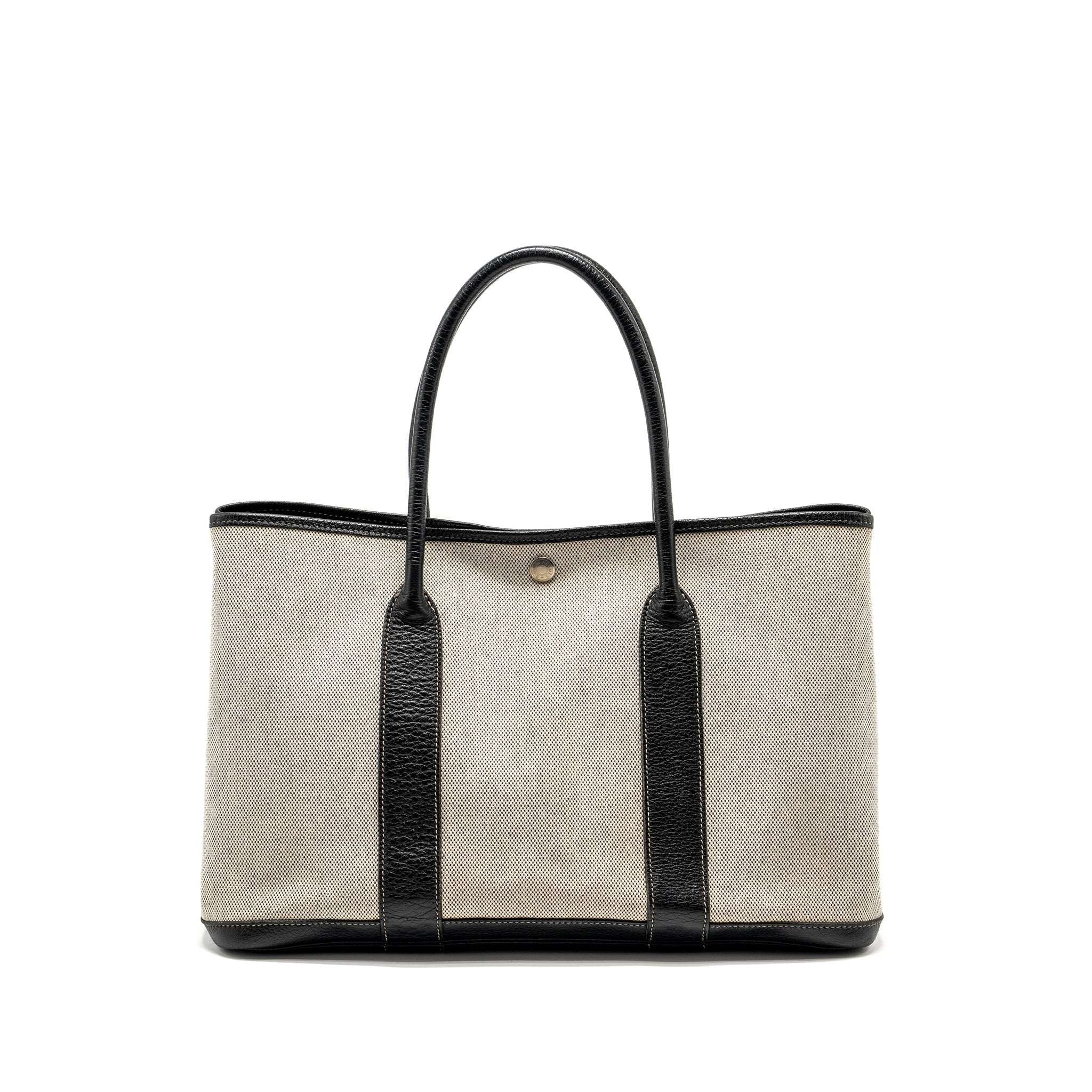 hermes-vintage-garden-party-36-canvas-negonda-black-ecru