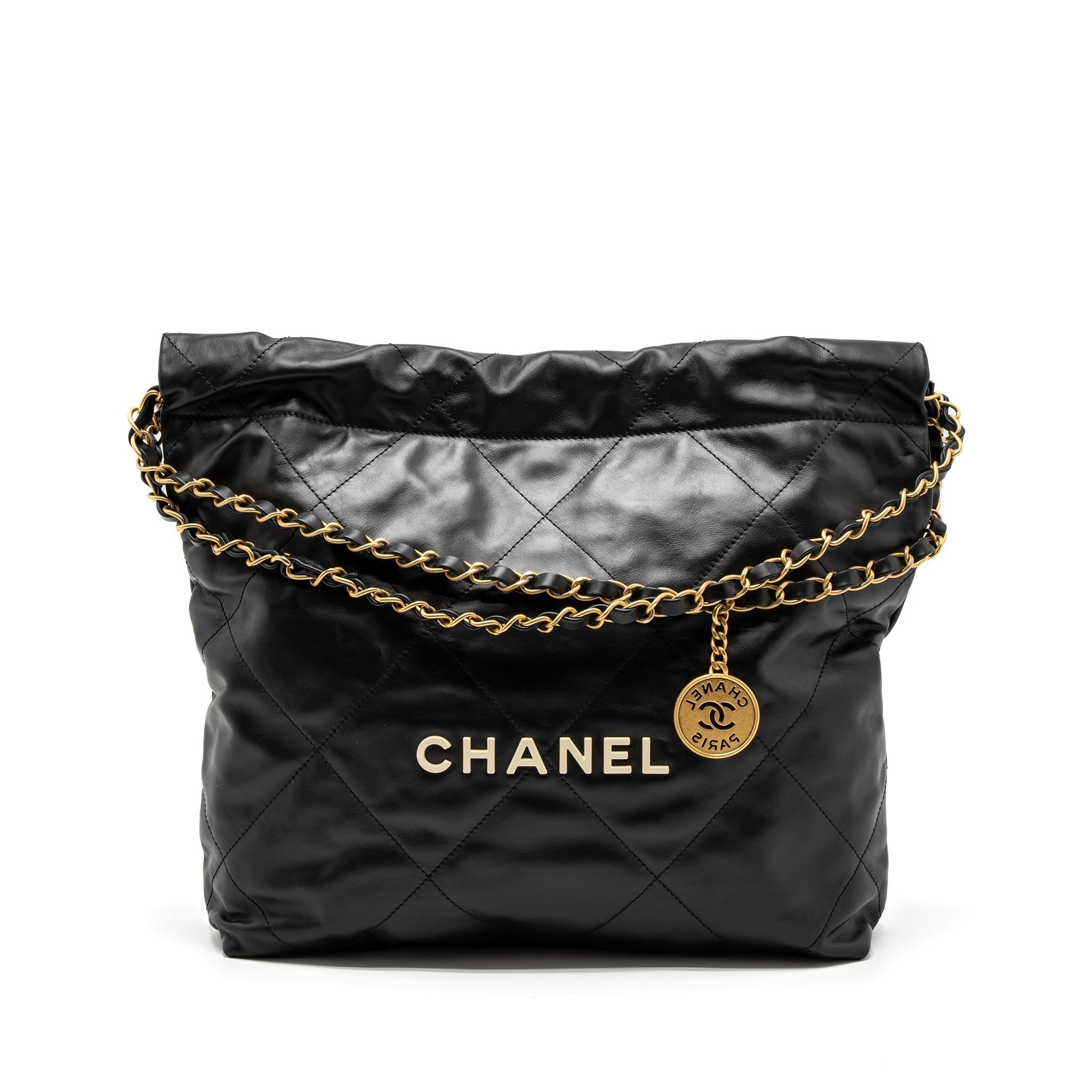 chanel-small-22-bag-white-letter-calfskin-black-brushed-ghw-microchip
