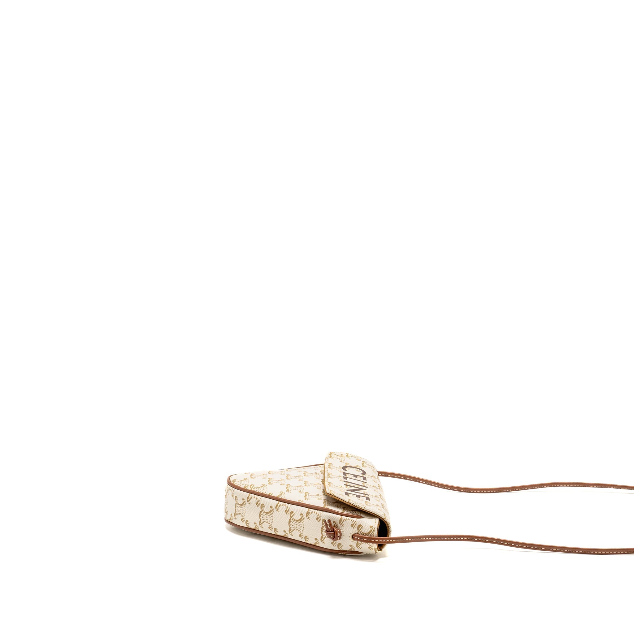 celine-triangle-shoulder-bag-triomphe-canvas-white-tan