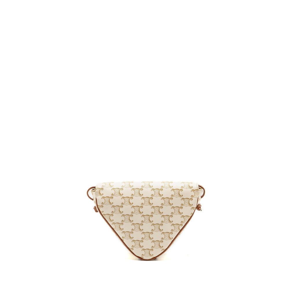 celine-triangle-shoulder-bag-triomphe-canvas-white-tan