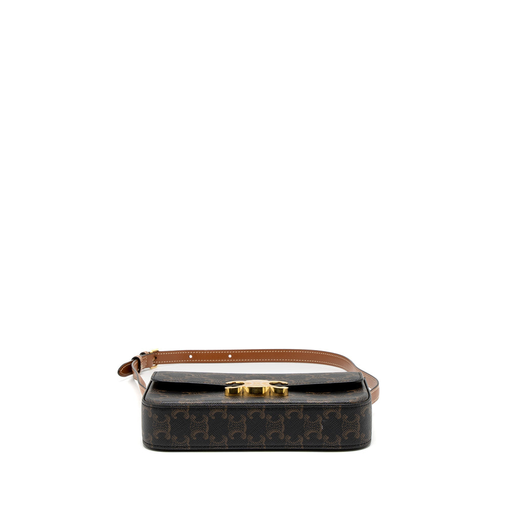 celine-triomphe-shoudler-bag-triomphe-canvas-calfskin-tan-ghw
