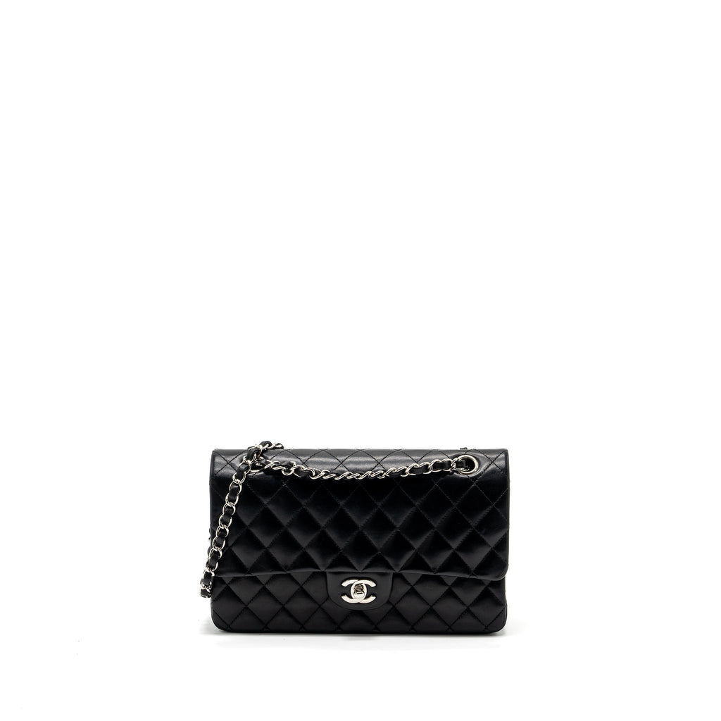 chanel-medium-classic-double-flap-bag-lambskin-black-shw-copy