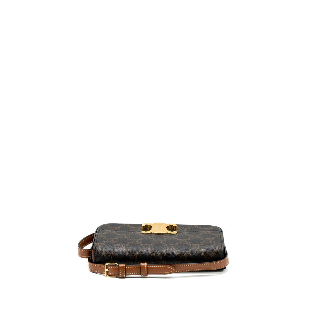 celine-triomphe-shoudler-bag-triomphe-canvas-calfskin-tan-ghw