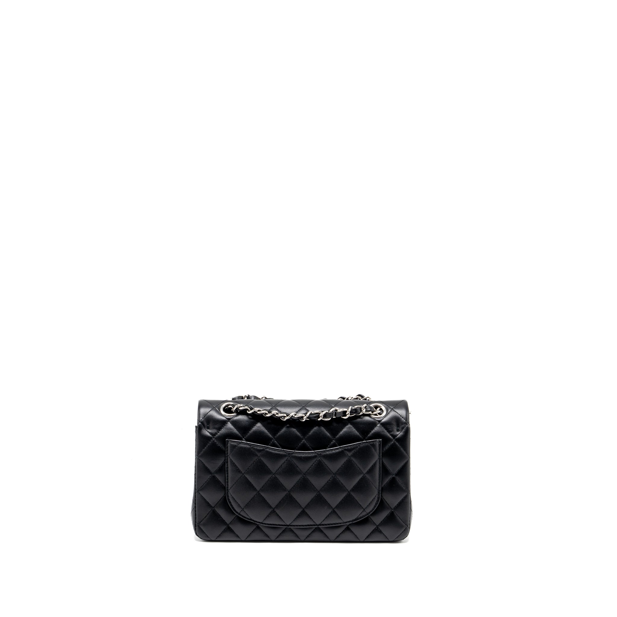chanel-small-classic-double-flap-bag-lambskin-black-shwmicrochip