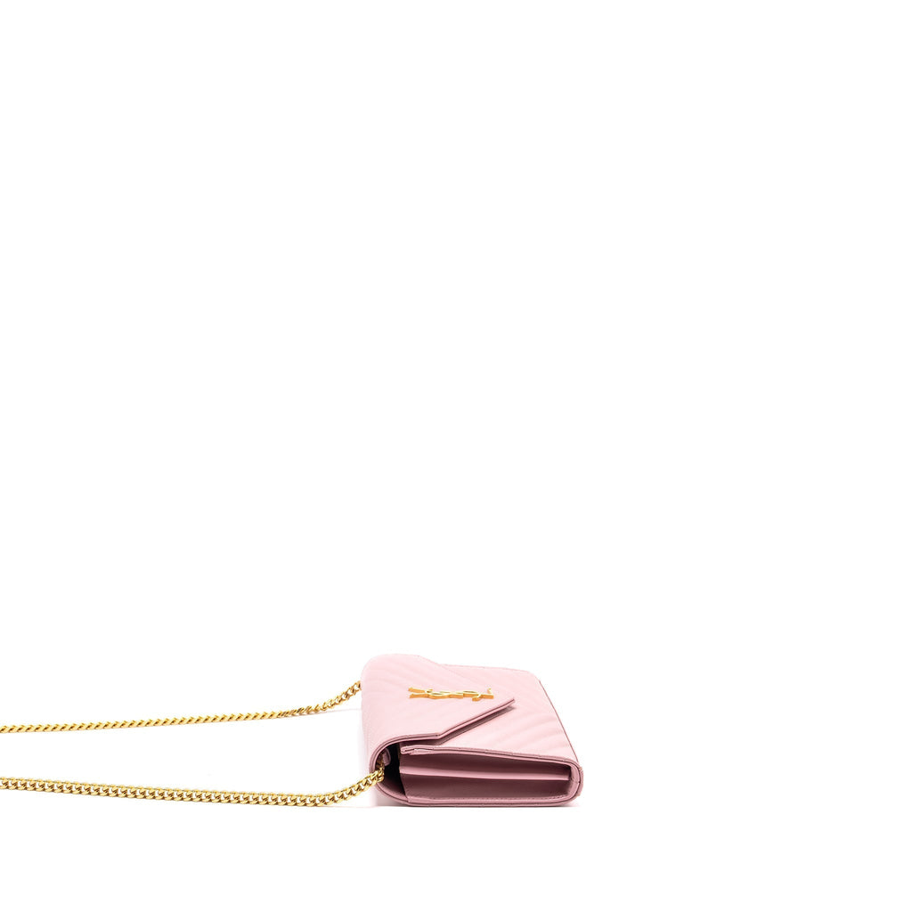 saint-laurent-ysl-cassandre-matelasse-wallet-on-chain-grained-calfskin-pink-ghw