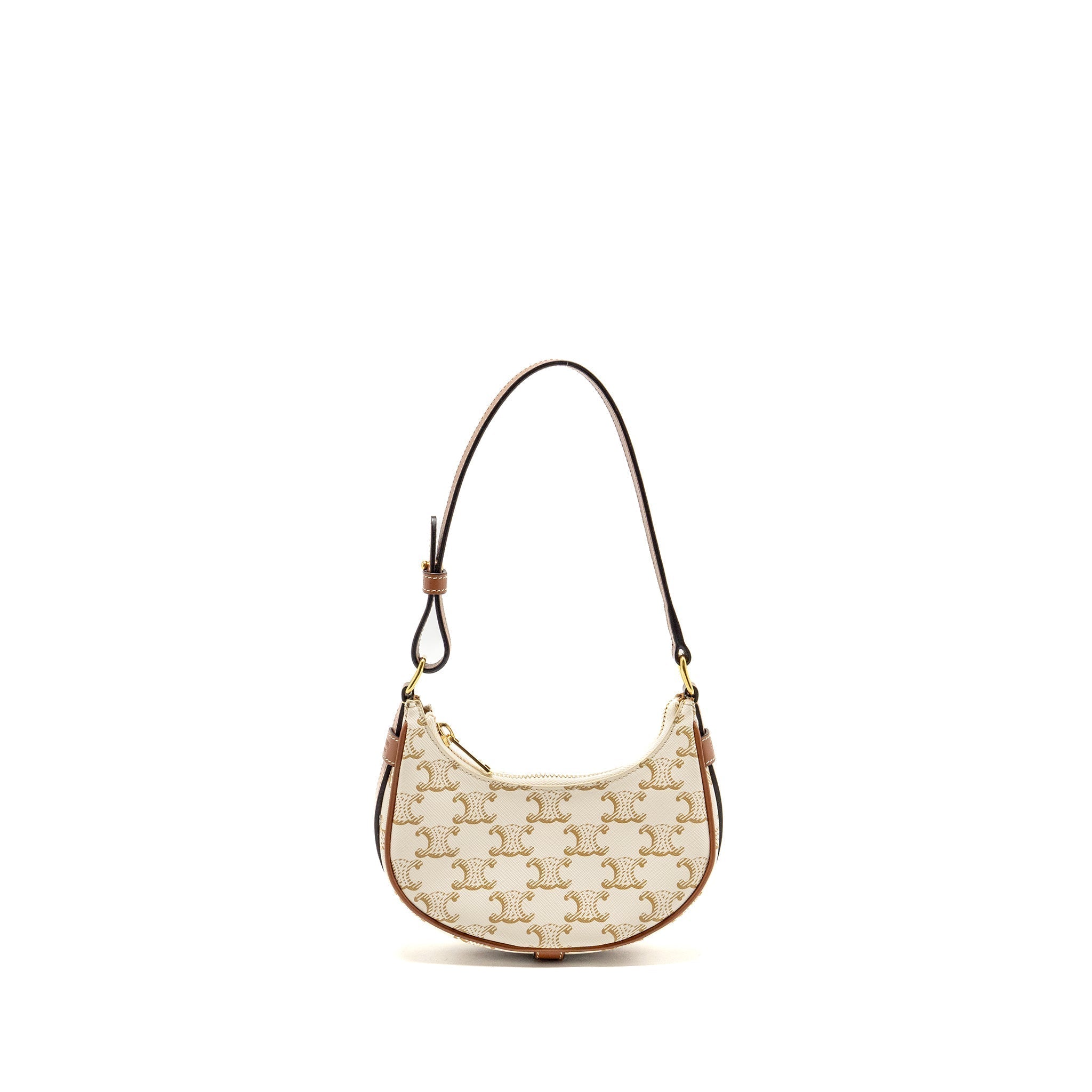 celine-mini-ava-bag-triomphe-canvas-calfskin-white-brown-ghw-1