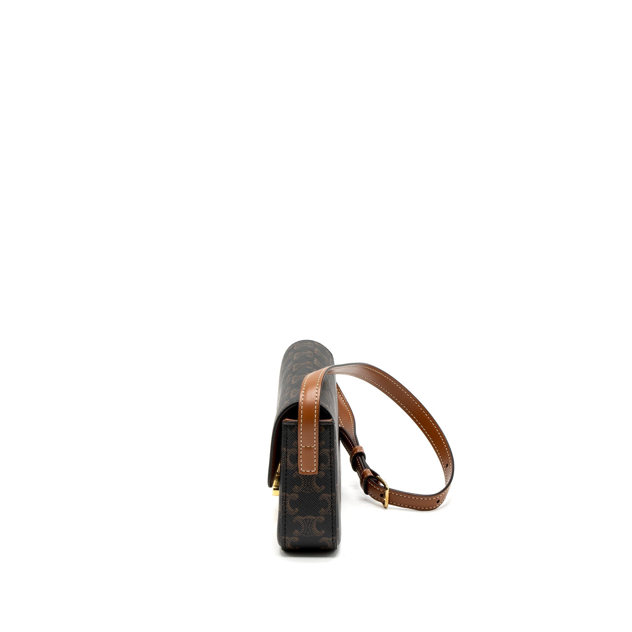 celine-triomphe-shoudler-bag-triomphe-canvas-calfskin-tan-ghw