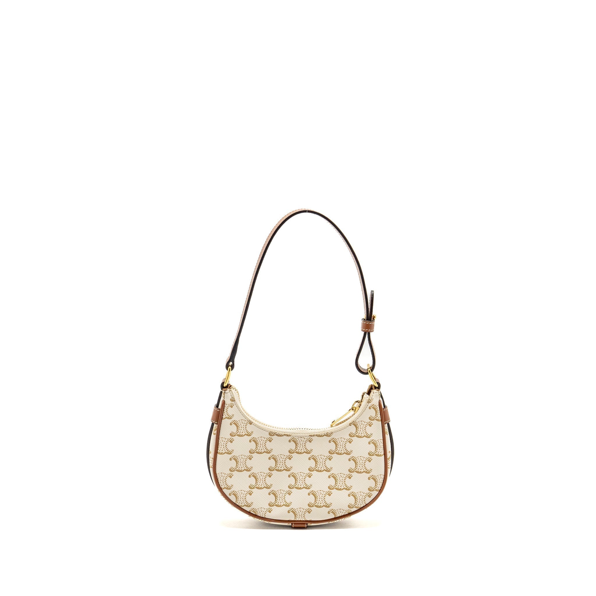 celine-mini-ava-bag-triomphe-canvas-calfskin-white-brown-ghw-1