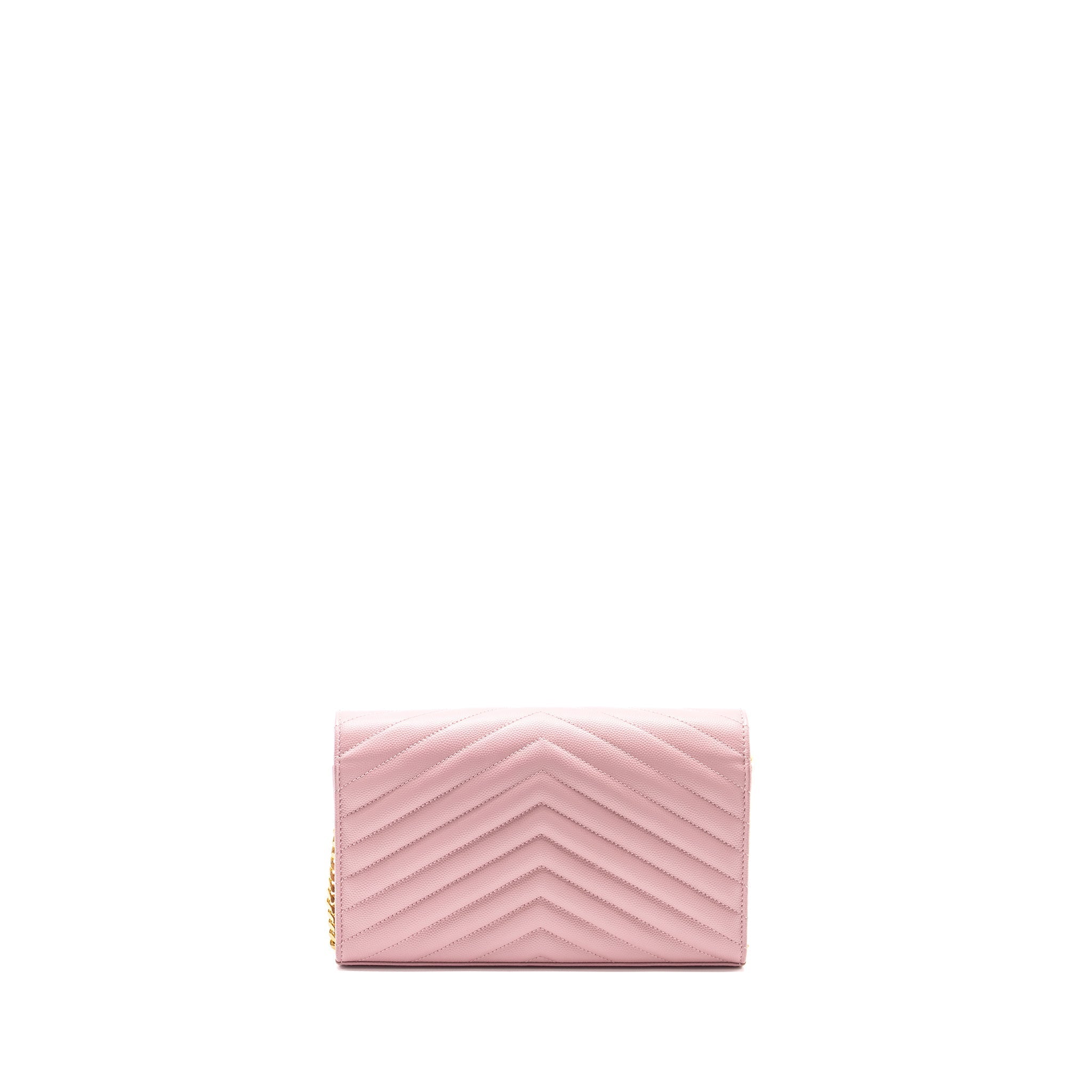 saint-laurent-ysl-cassandre-matelasse-wallet-on-chain-grained-calfskin-pink-ghw