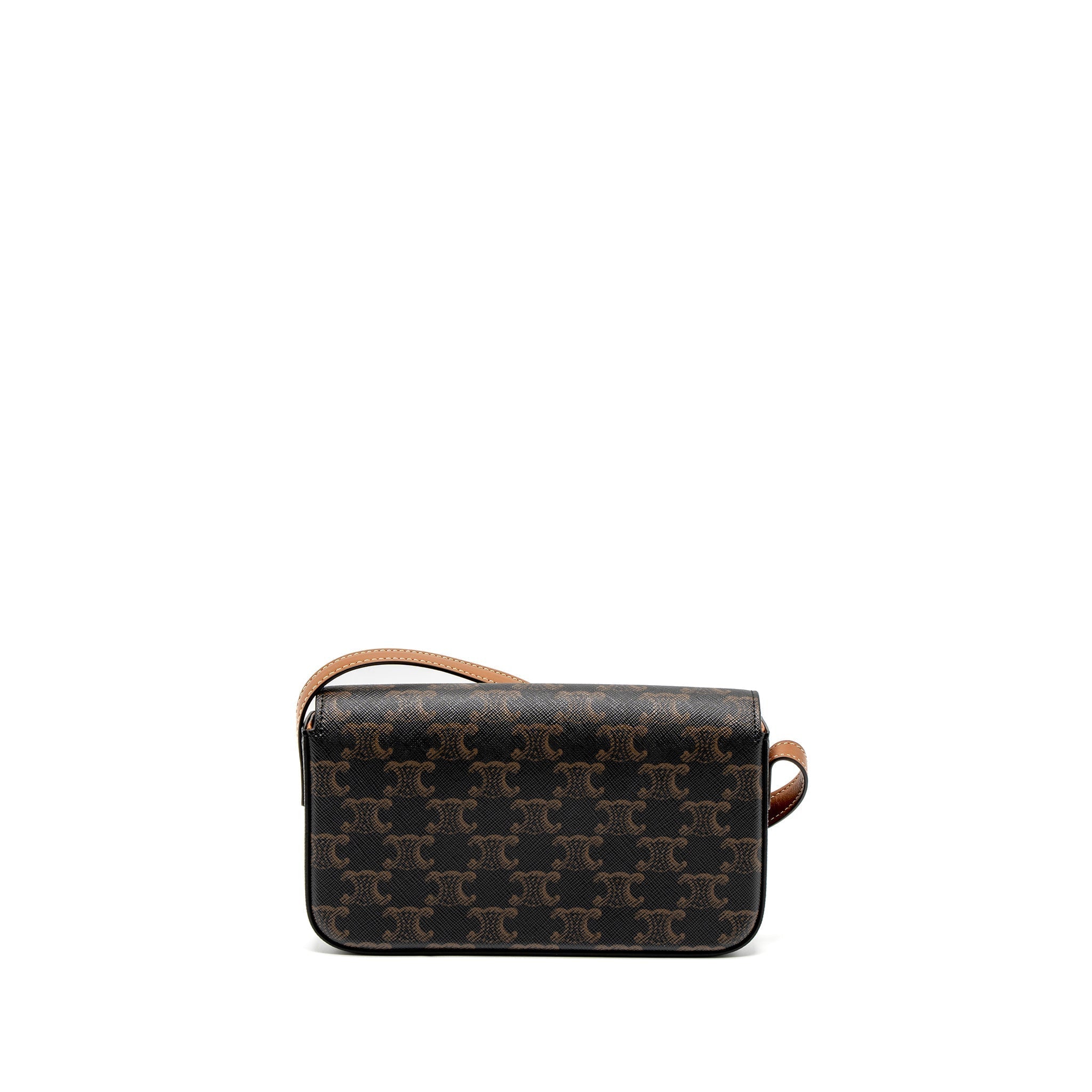 celine-triomphe-shoudler-bag-triomphe-canvas-calfskin-tan-ghw