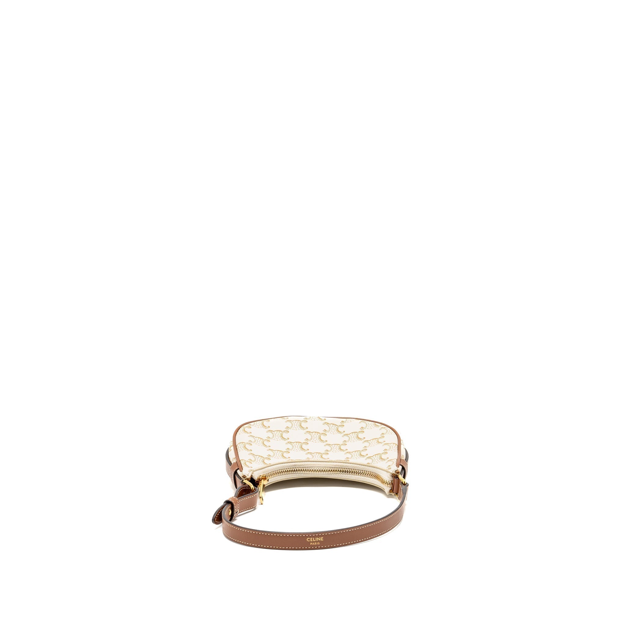 celine-mini-ava-bag-triomphe-canvas-calfskin-white-brown-ghw-1