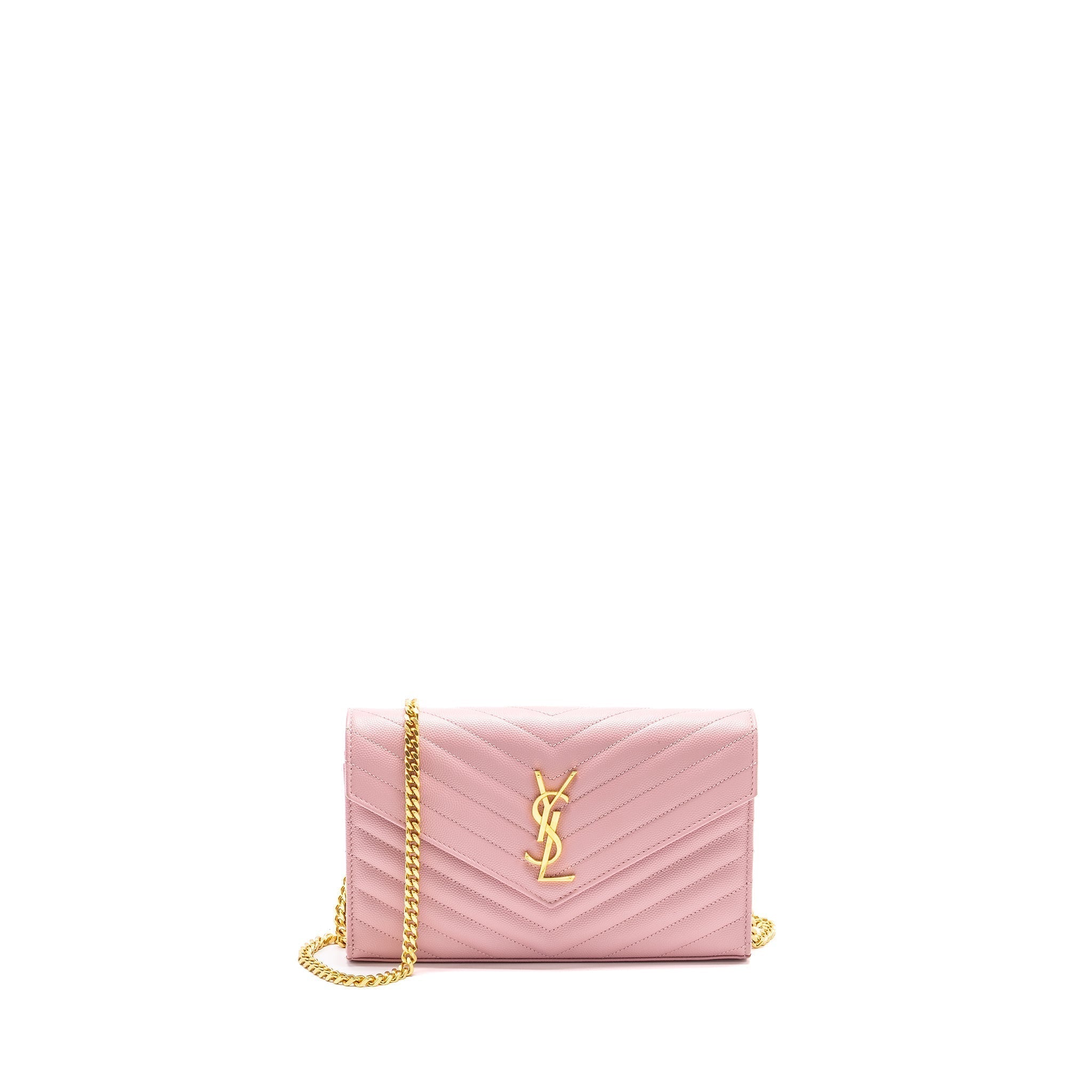 saint-laurent-ysl-cassandre-matelasse-wallet-on-chain-grained-calfskin-pink-ghw