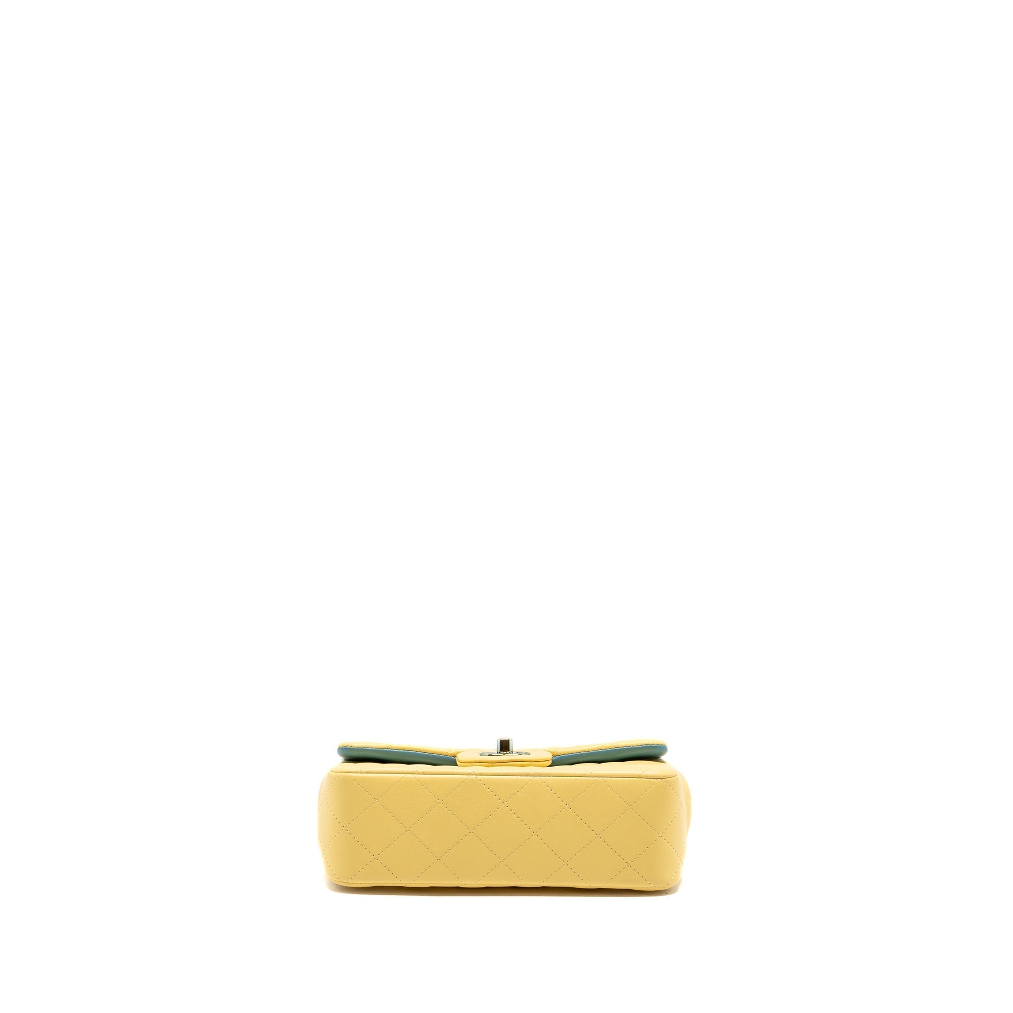 chanel-mini-rectangular-flap-bag-lambskin-yelllow-blue-with-iridescent-blue-hardware-copy-1