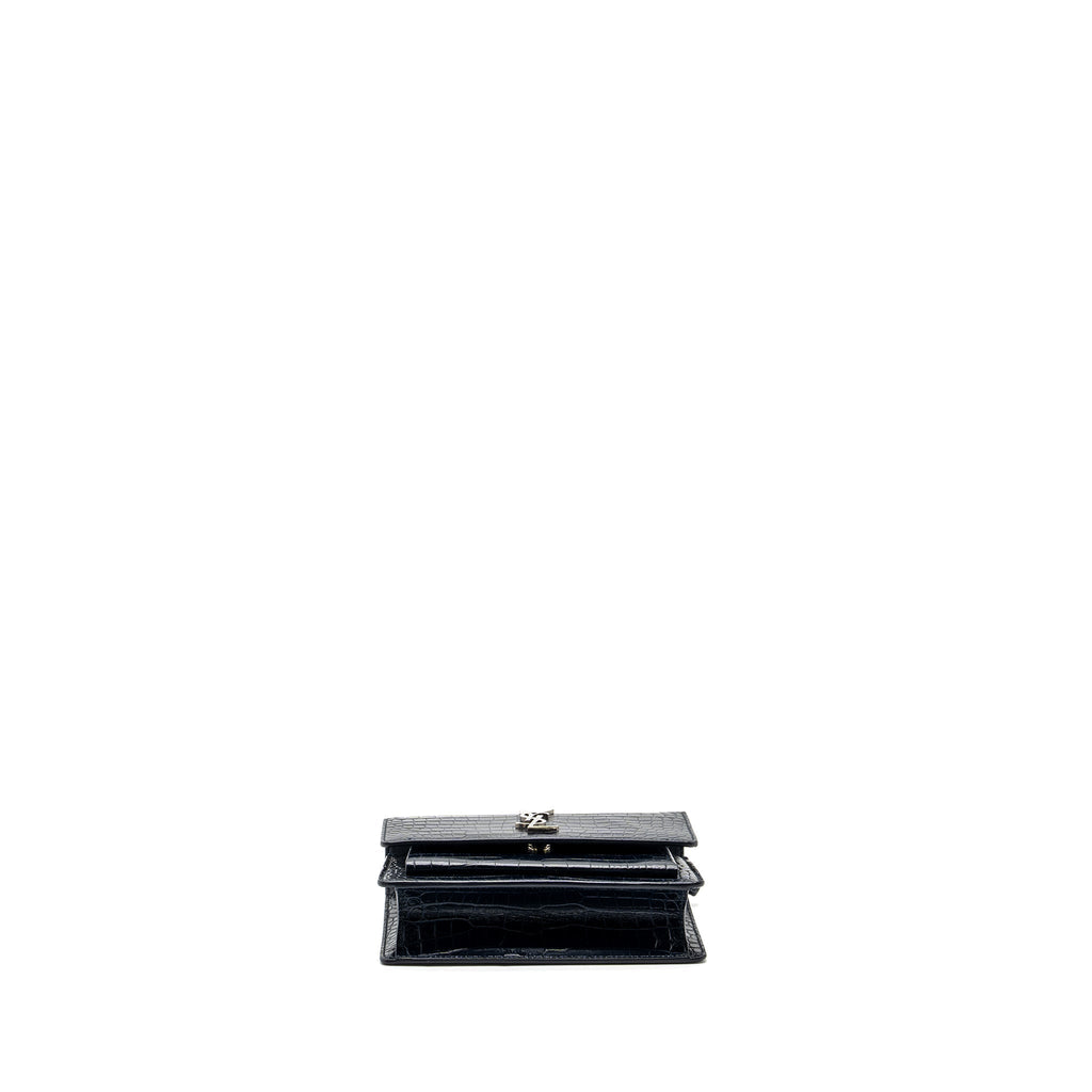 saint-laurent-ysl-mini-sunset-bag-crocodile-embossed-calfskin-black-shw