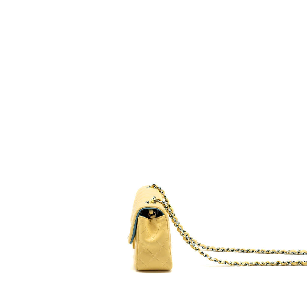 chanel-mini-rectangular-flap-bag-lambskin-yelllow-blue-with-iridescent-blue-hardware-copy-1