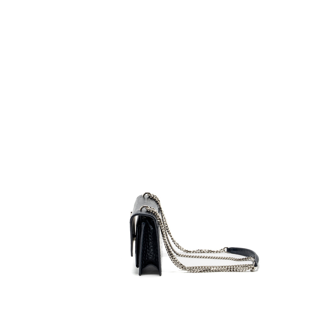saint-laurent-ysl-mini-sunset-bag-crocodile-embossed-calfskin-black-shw