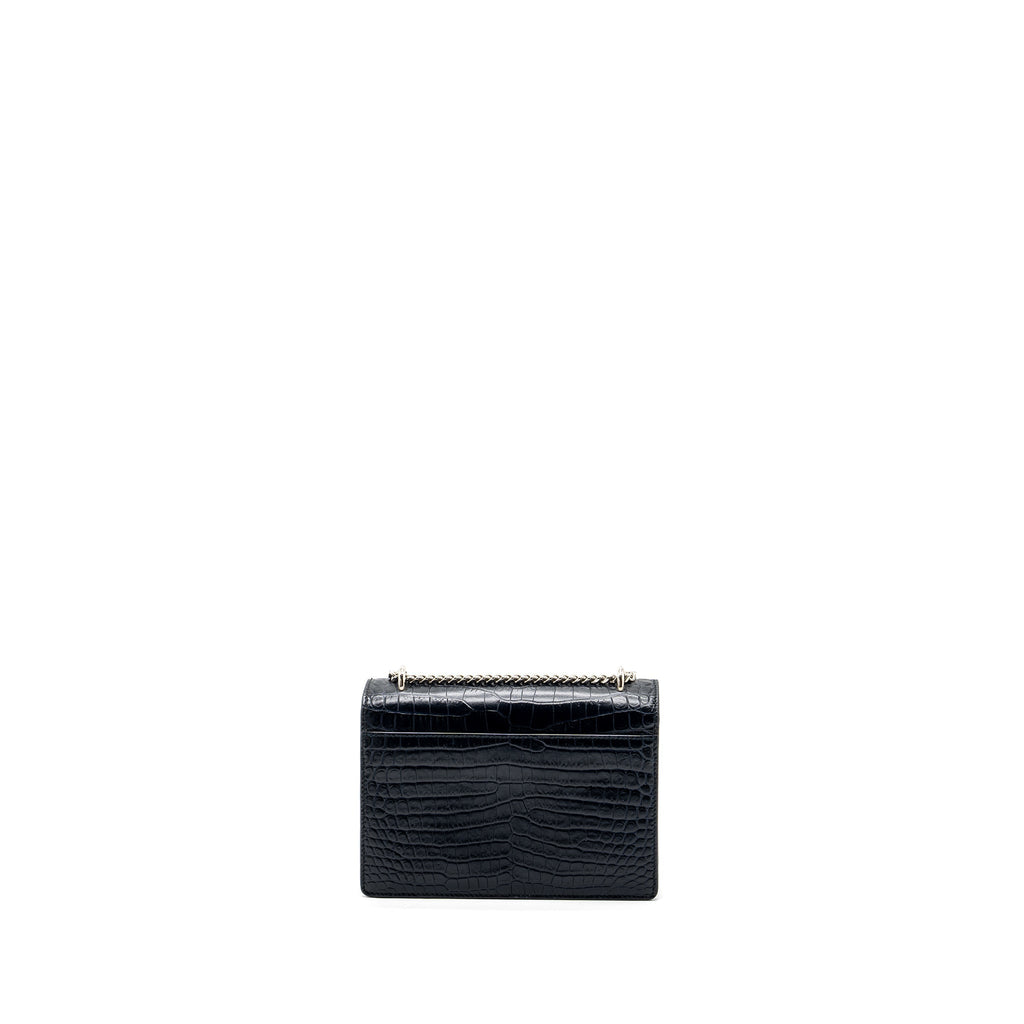 saint-laurent-ysl-mini-sunset-bag-crocodile-embossed-calfskin-black-shw