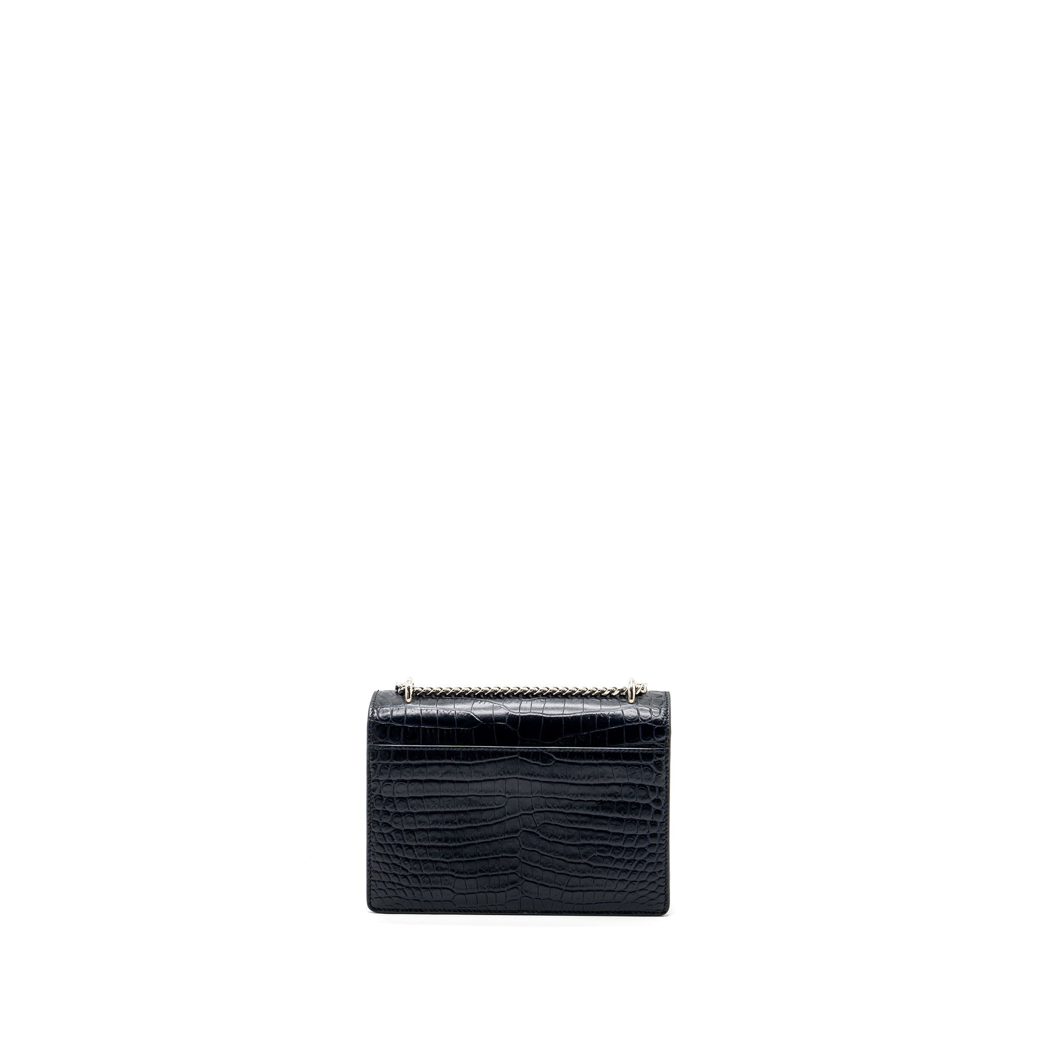 saint-laurent-ysl-mini-sunset-bag-crocodile-embossed-calfskin-black-shw