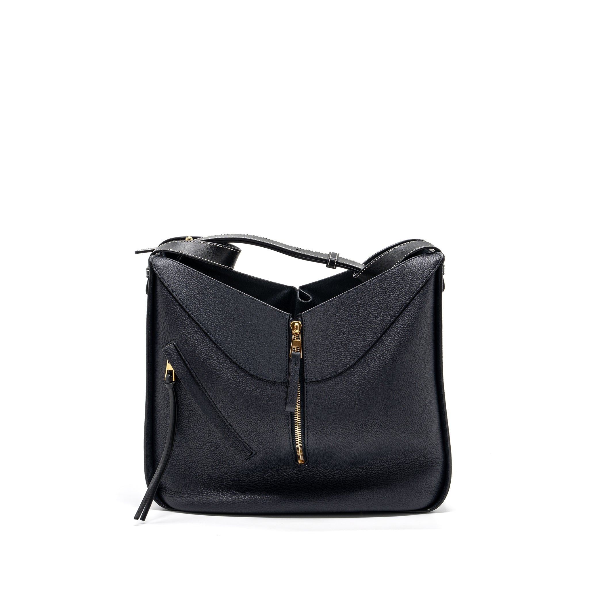 loewe-medium-hammock-bag-grained-calfskin-dark-blue-ghw