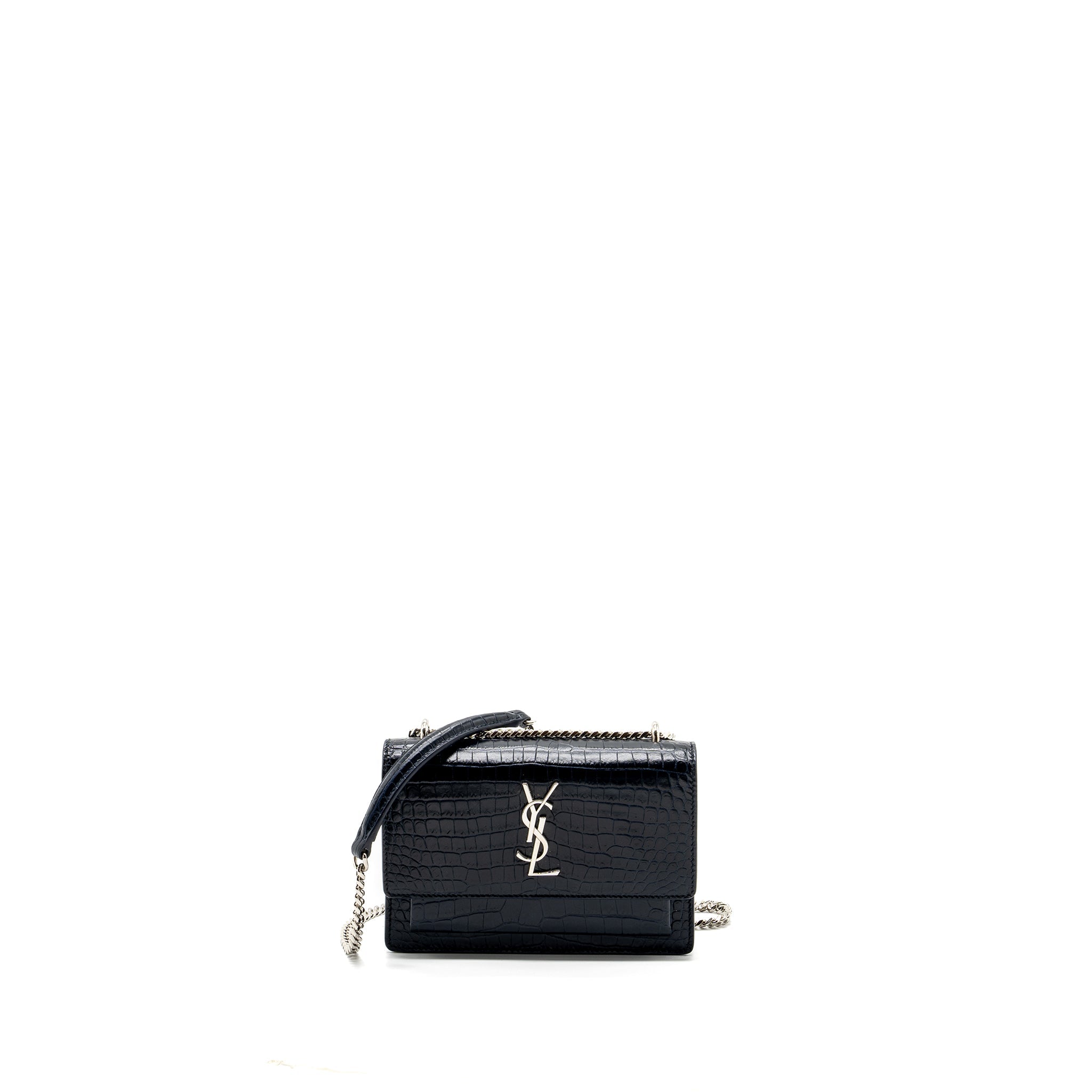 saint-laurent-ysl-mini-sunset-bag-crocodile-embossed-calfskin-black-shw