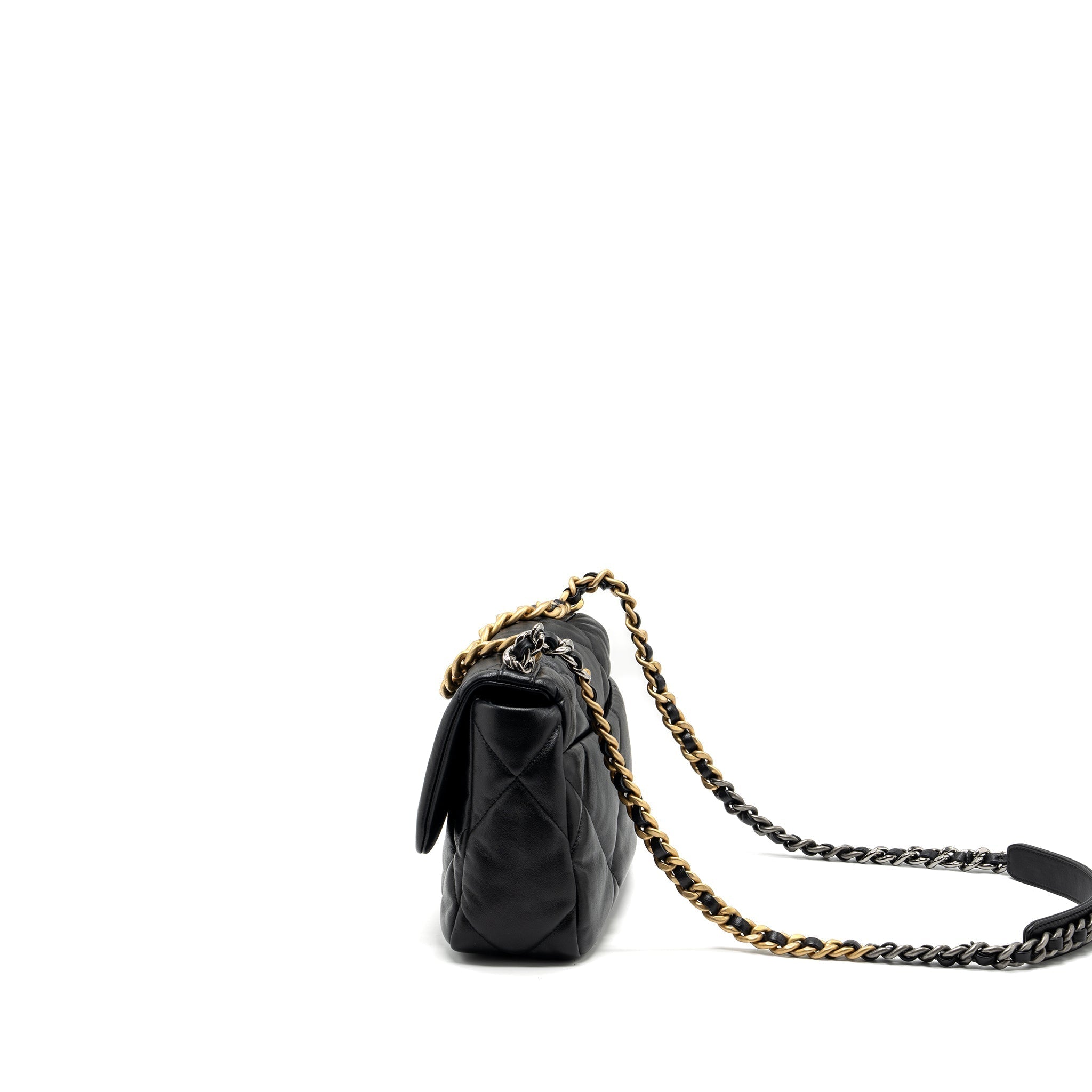 chanel-small-19-bag-lambskin-black-multicolour-hardware-microchip-copy