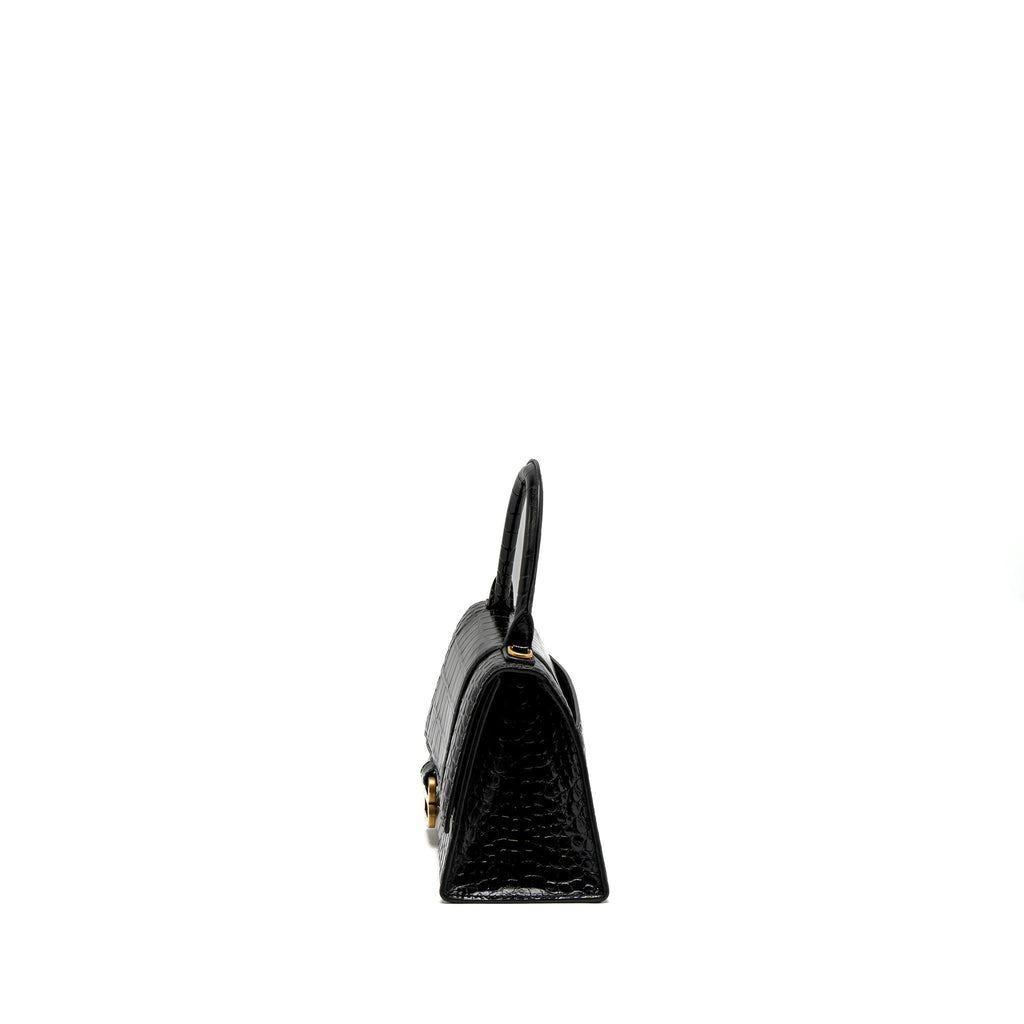 balenciaga-small-hourglass-bag-croc-embossed-leather-black-ghw