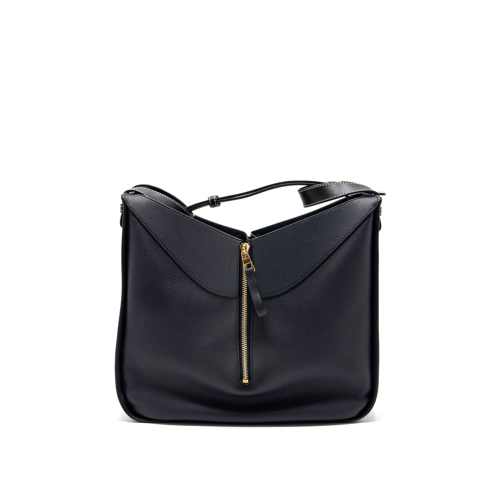 loewe-medium-hammock-bag-grained-calfskin-dark-blue-ghw